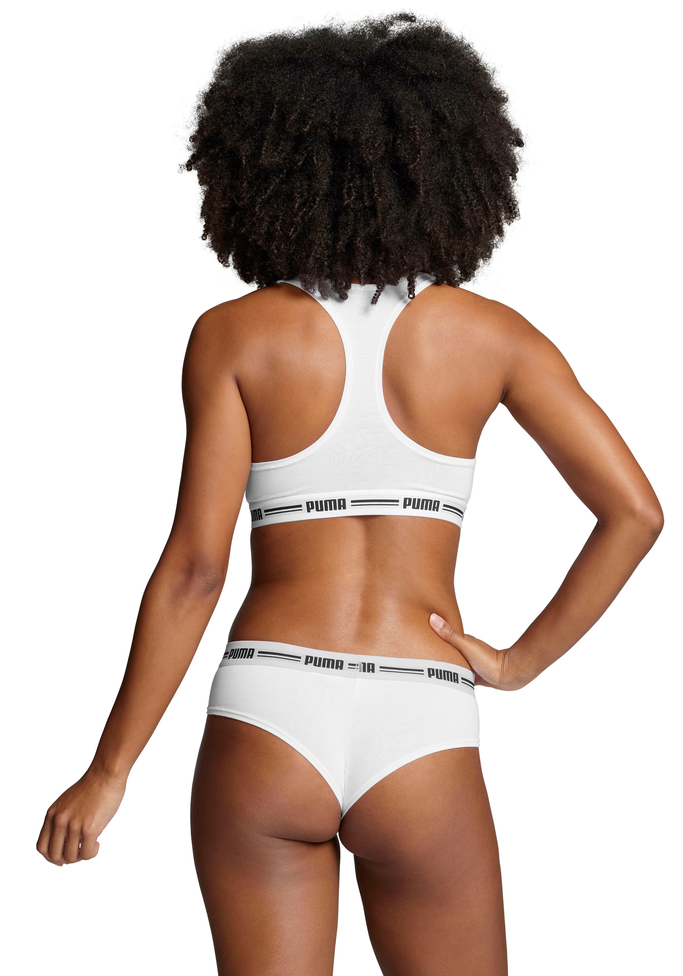 PUMA Brasilslip »PUMA WOMEN BRAZILIAN 2P HANG«, (2er Pack), mit weichem Logobündchen