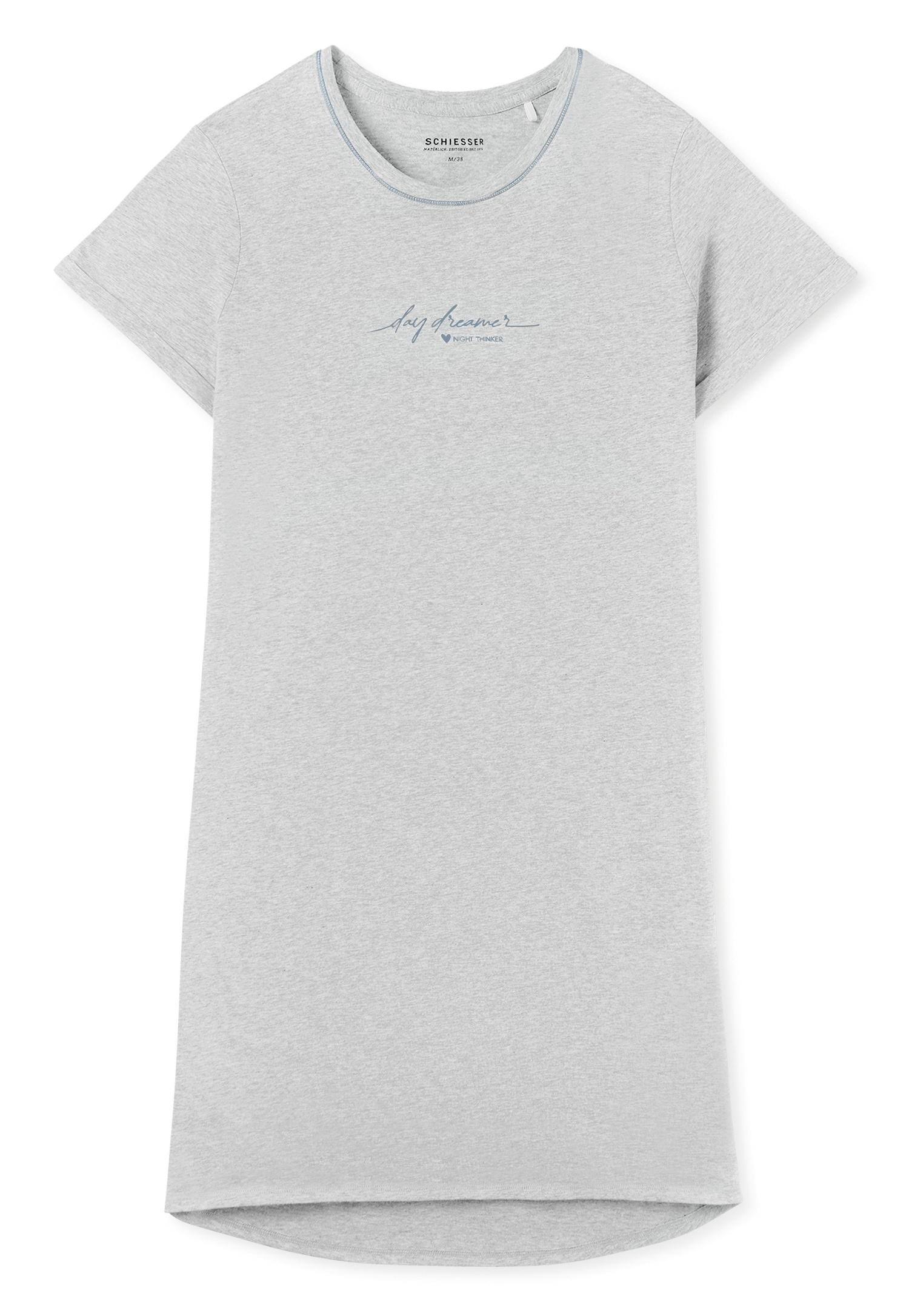 Schiesser Nachthemd »Casual Essentials« mit Statement-Print, Baumwolle, kurzärmelig, Rundhalsausschnitt