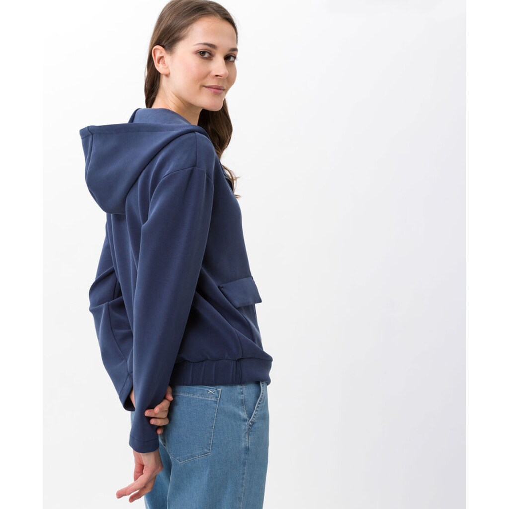 Damenmode Pullover Brax Kapuzenpullover »Style BERIT« blau Damenmode Pullover Brax Kapuzenpullover »Style BERIT« blau