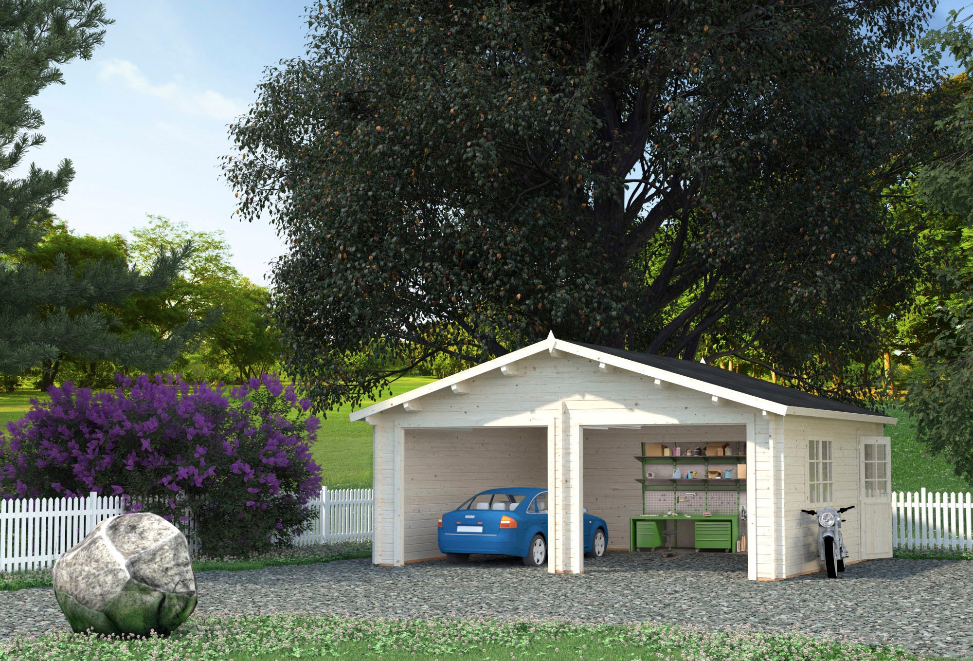 Palmako Garage "Roger" BxTxH: 629x565x310 cm, ohne Tor, naturbelassen