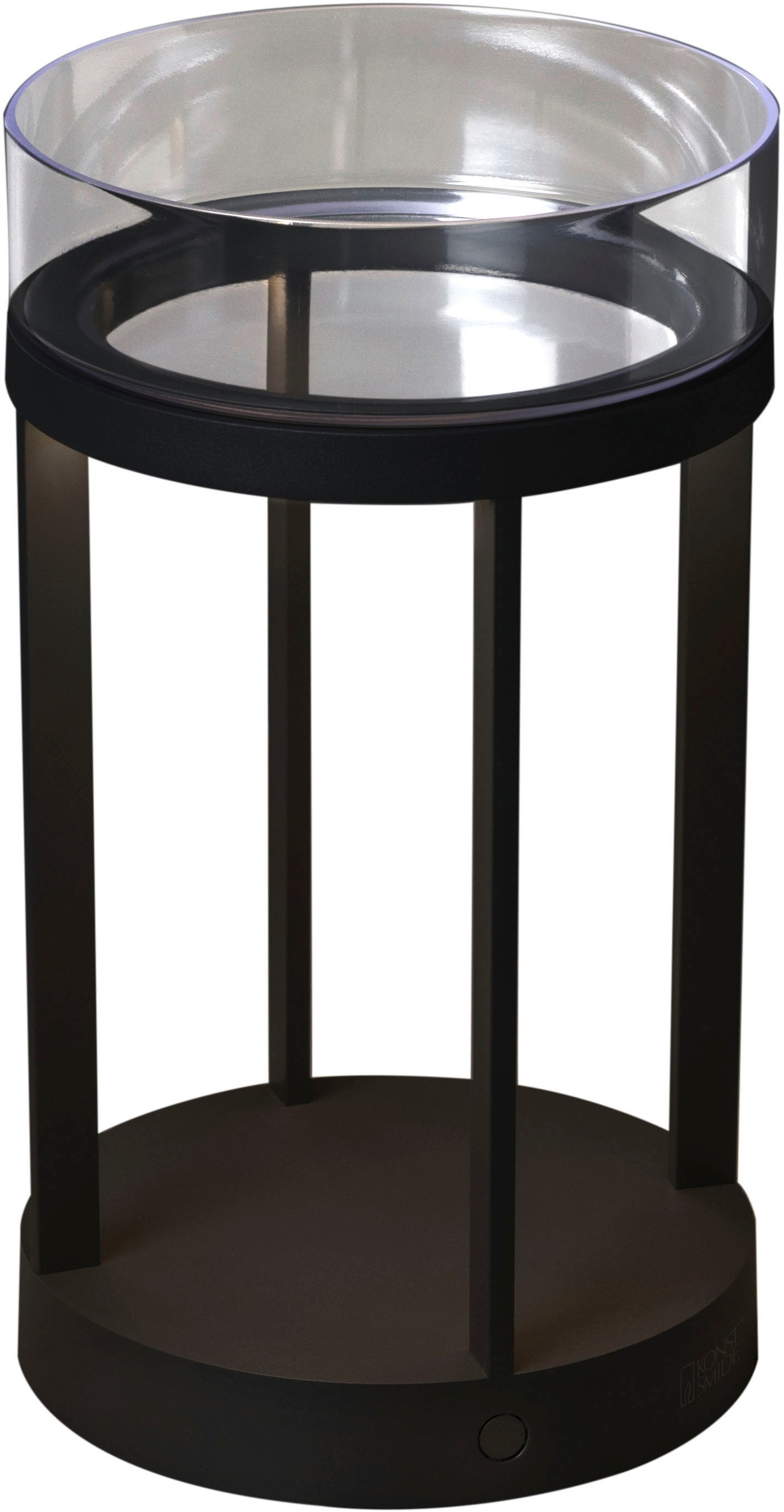 KONSTSMIDE LED Laterne "Chieti", Ø 17cm H: 25cm, 2 Stk., schwarz, Leuchten, Chieti LED USB-Laterne, dimmbar 2700/3000K Glasdek