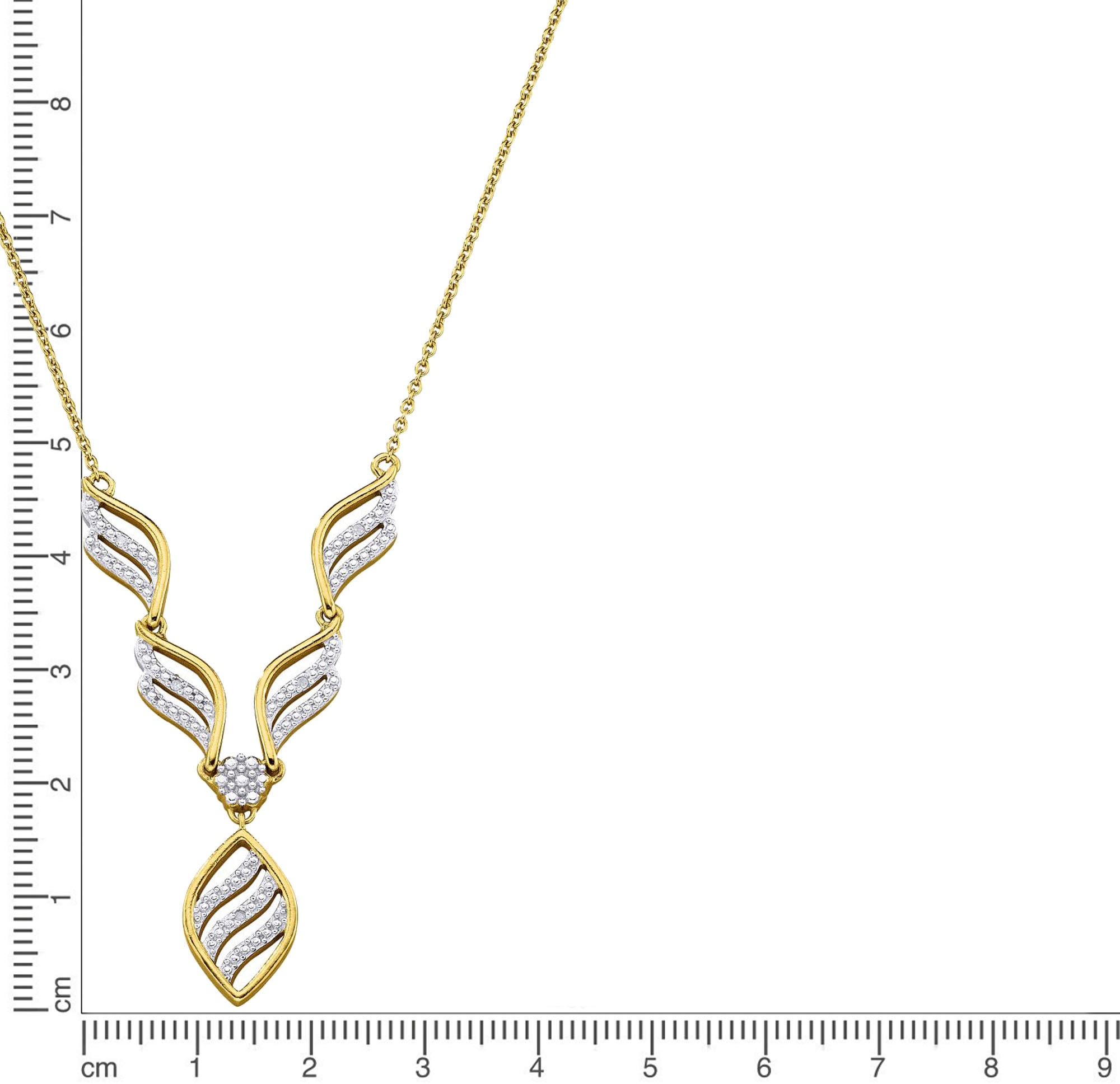 Firetti Kette mit Anhänger »Schmuck Geschenk Silber 925 Halsschmuck Kette Statement Blume Navette«, mit Diamanten