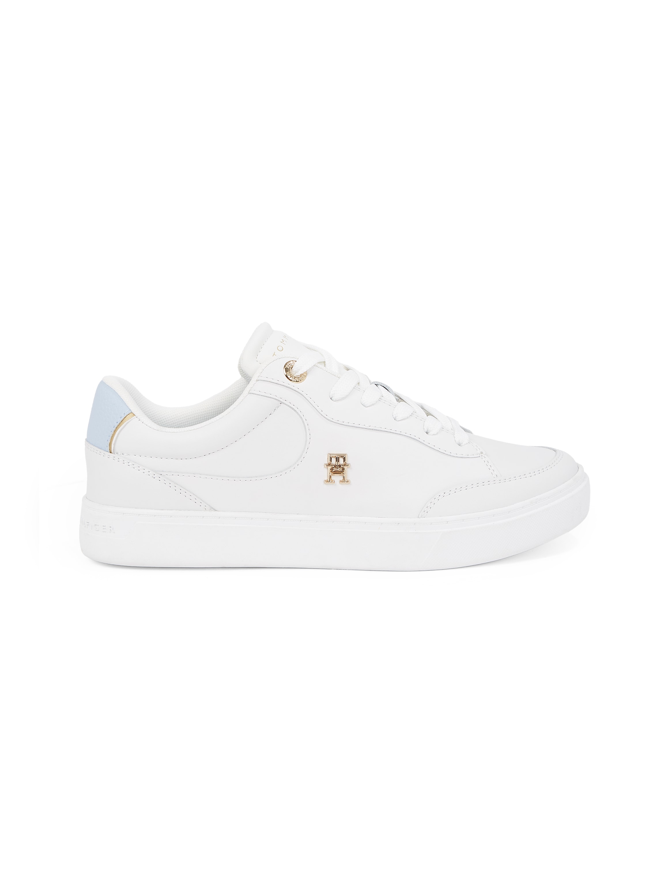 Tommy Hilfiger Plateausneaker »ESSENTIAL CHIC COURT SNEAKER«, Freizeitschuh, Schnürschuh, Halbschuh mit TH-Schmuckelement