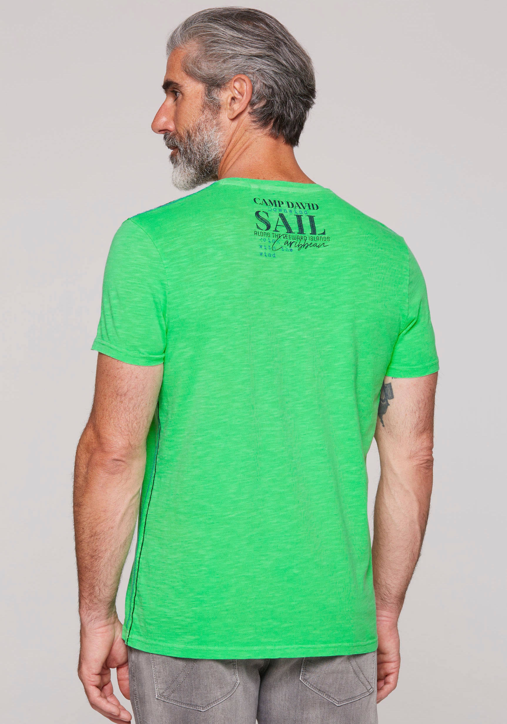 CAMP DAVID T-Shirt, mit Wording-Prints