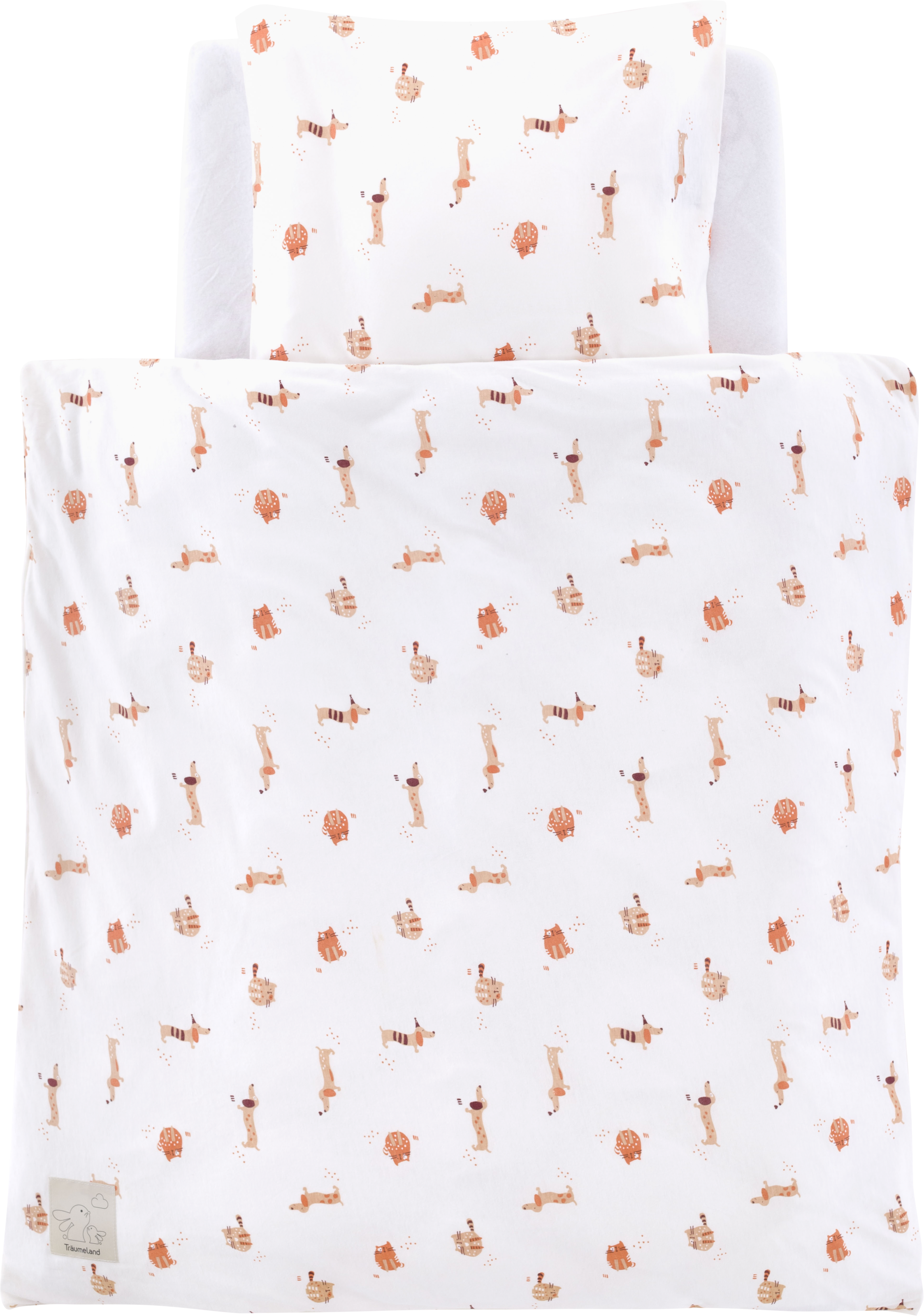 Träumeland Babybettwäsche "Jersey Cats & Dogs" 2 Stk. tlg. mit niedlichem A günstig online kaufen