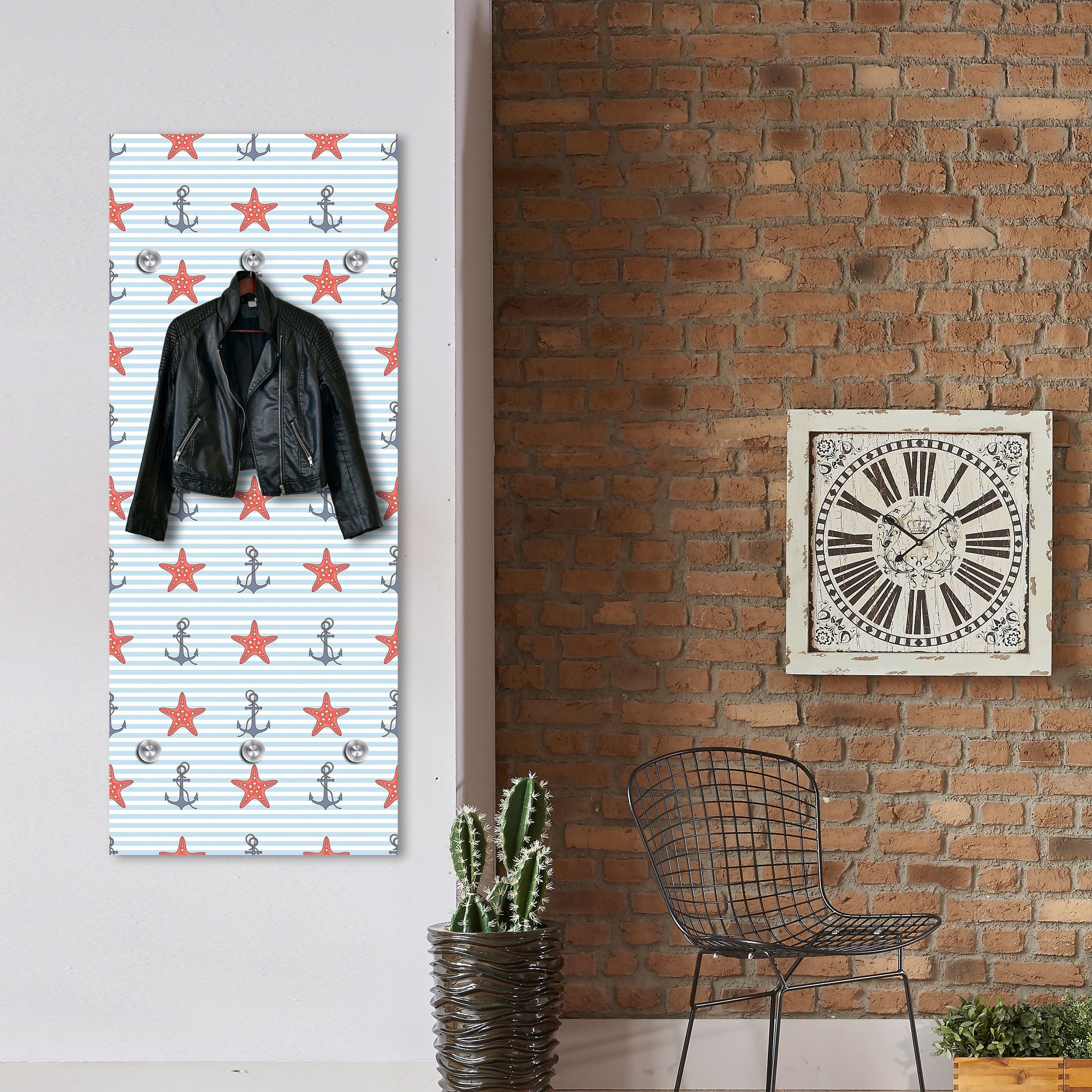 queence Garderobenleiste "Ocean, Meer" mit 6 Haken, 50 x 120 cm günstig online kaufen