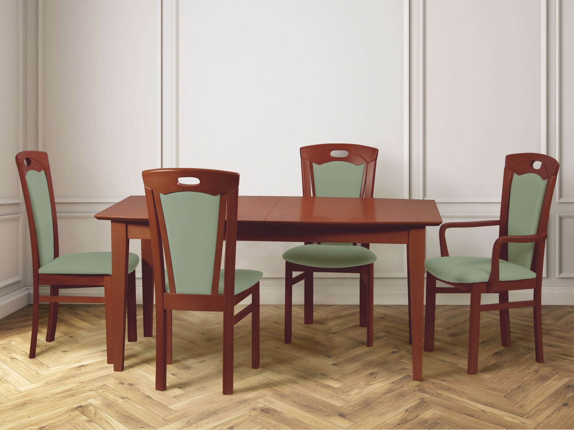 Home affaire Esszimmerstuhl "FERDI, Armlehnstuhl, Made in Italy, Massivholz" () 1 Stk.Bezug Feinstruktur (wasser-und fleckabweisend) oder Struktur