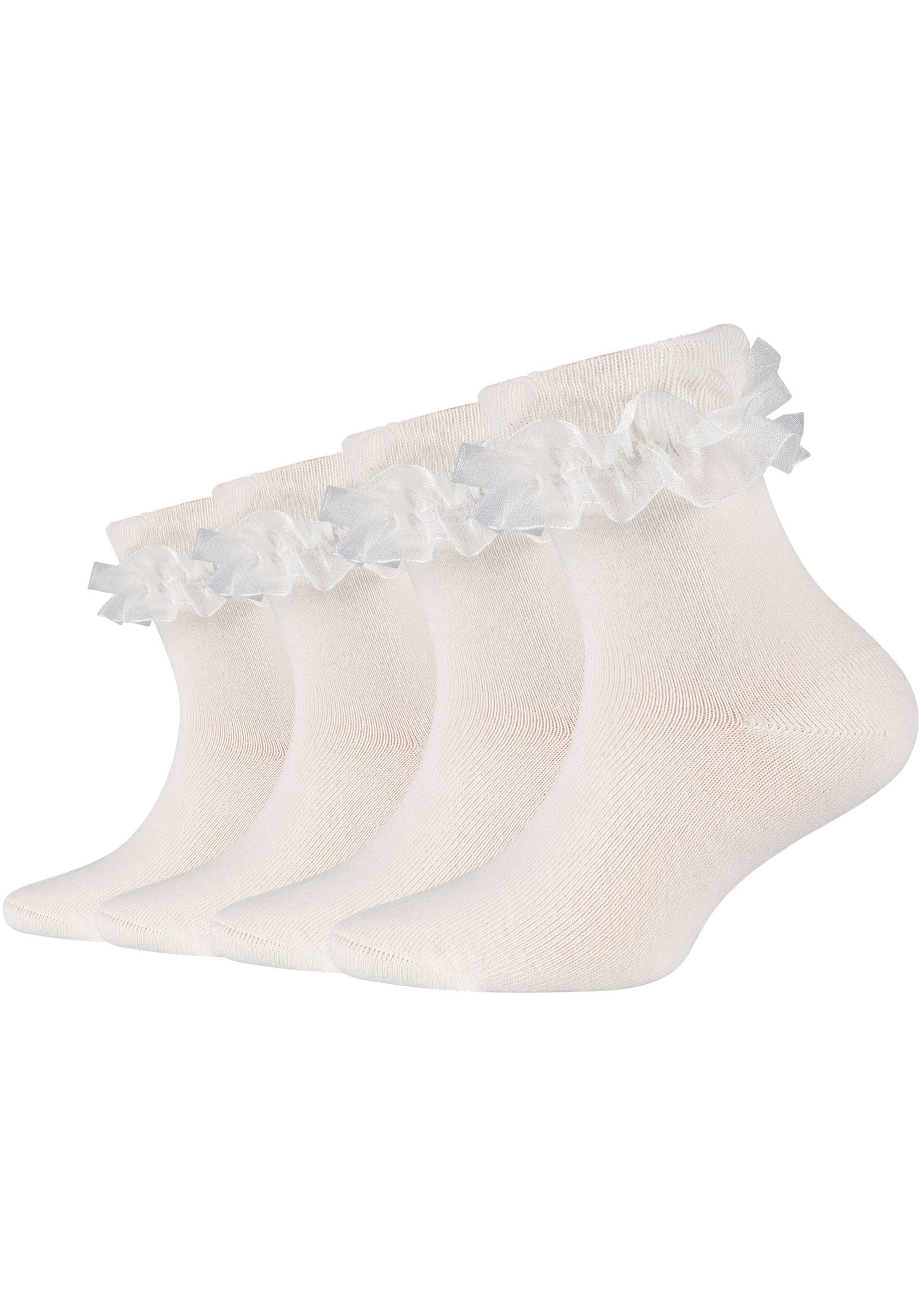Camano Socken "ca-soft" 4 Stk. tlg. mit romantischem Rüschendesign günstig online kaufen