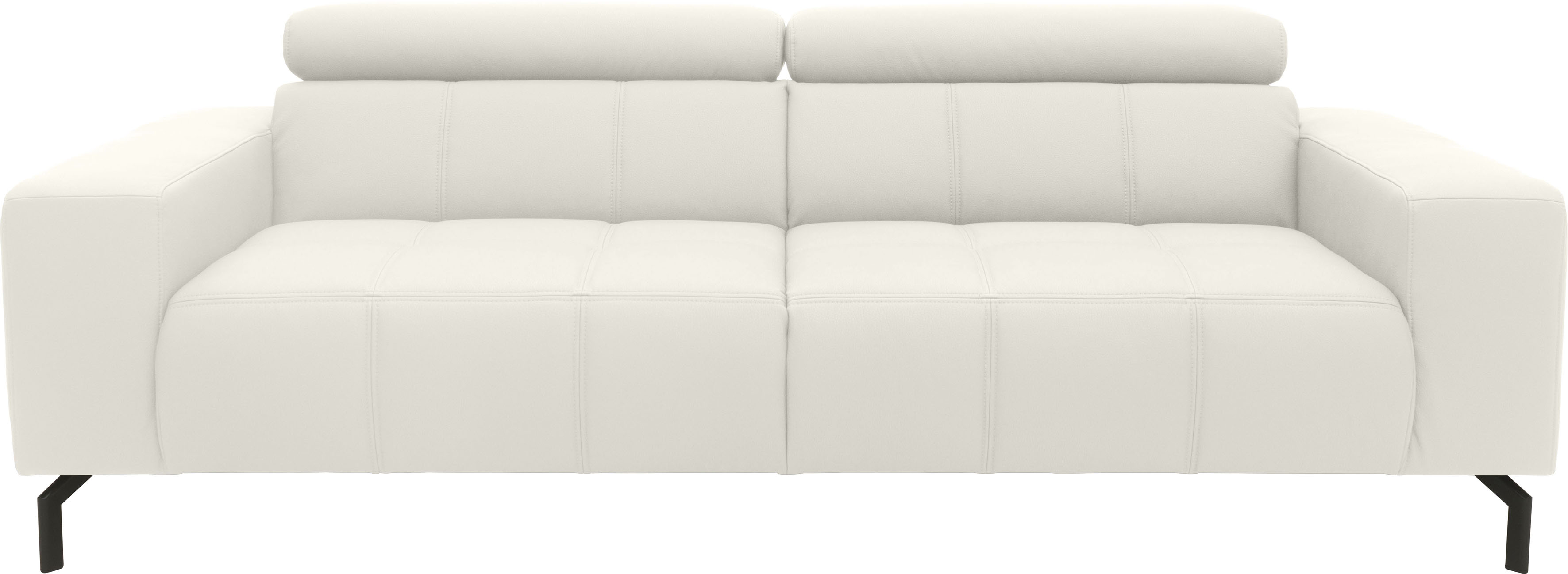 DOMO collection 2,5-Sitzer "Cunelli, moderne Sitznähte als Designelement, fester Sitzkomfort" whlw. verstellbare Kopfteile, passend für gängige Saugroboter