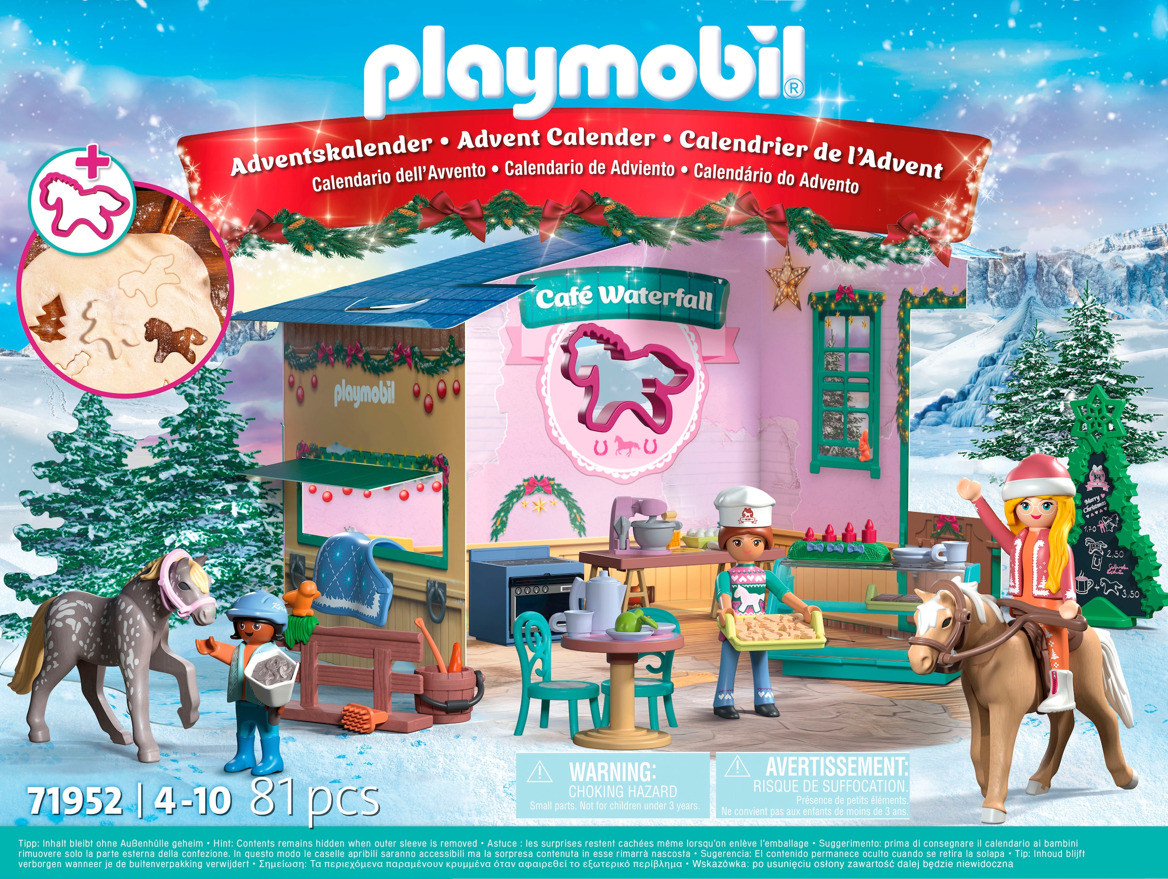 Playmobil® Spielzeug-Adventskalender »Weihnachtsbacken im Reitercafé (71952), Horses of Waterfall«, ab 4 Jahren, Made in Germany