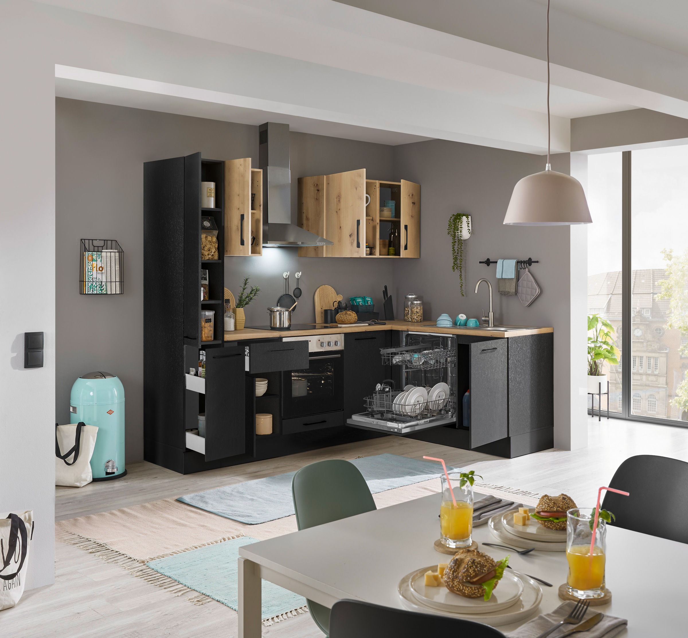 BASIC by Balculina Winkelküche »Turin«, Stellbreite 250x175 cm, wahlweise mit E-Geräten