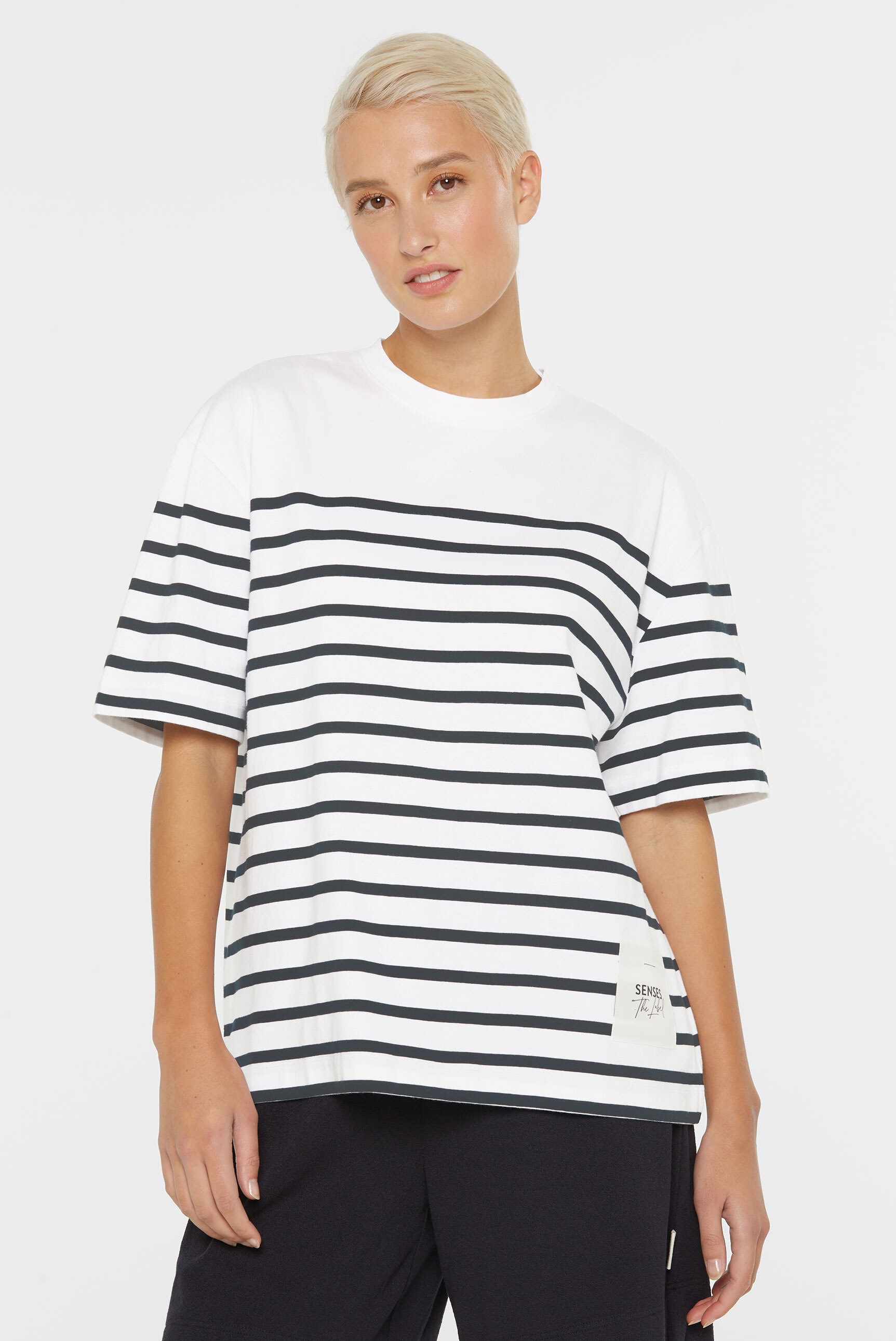 SENSES.THE LABEL Rundhalsshirt, aus Baumwolle