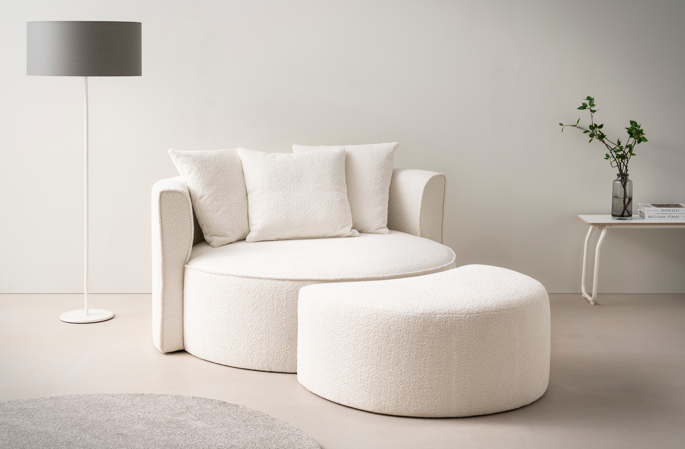 LeGer Home by Lena Gercke XXL-Sessel "ISALIE, Rundsessel mit Hocker, Lesese günstig online kaufen