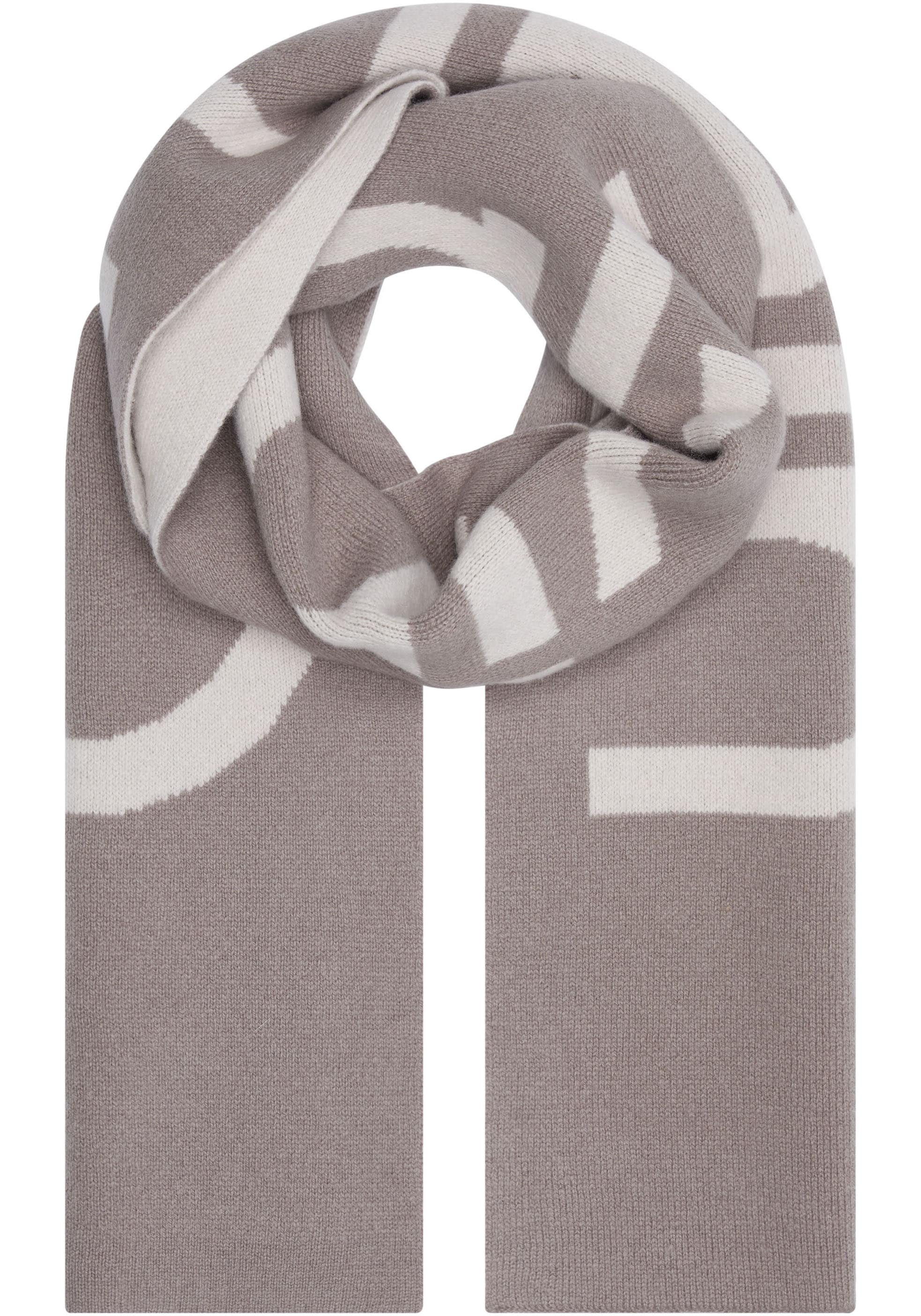 Calvin Klein Schal "TWO-TONE KNIT WOOL MIX HW SCARF", mit Logoschriftzug