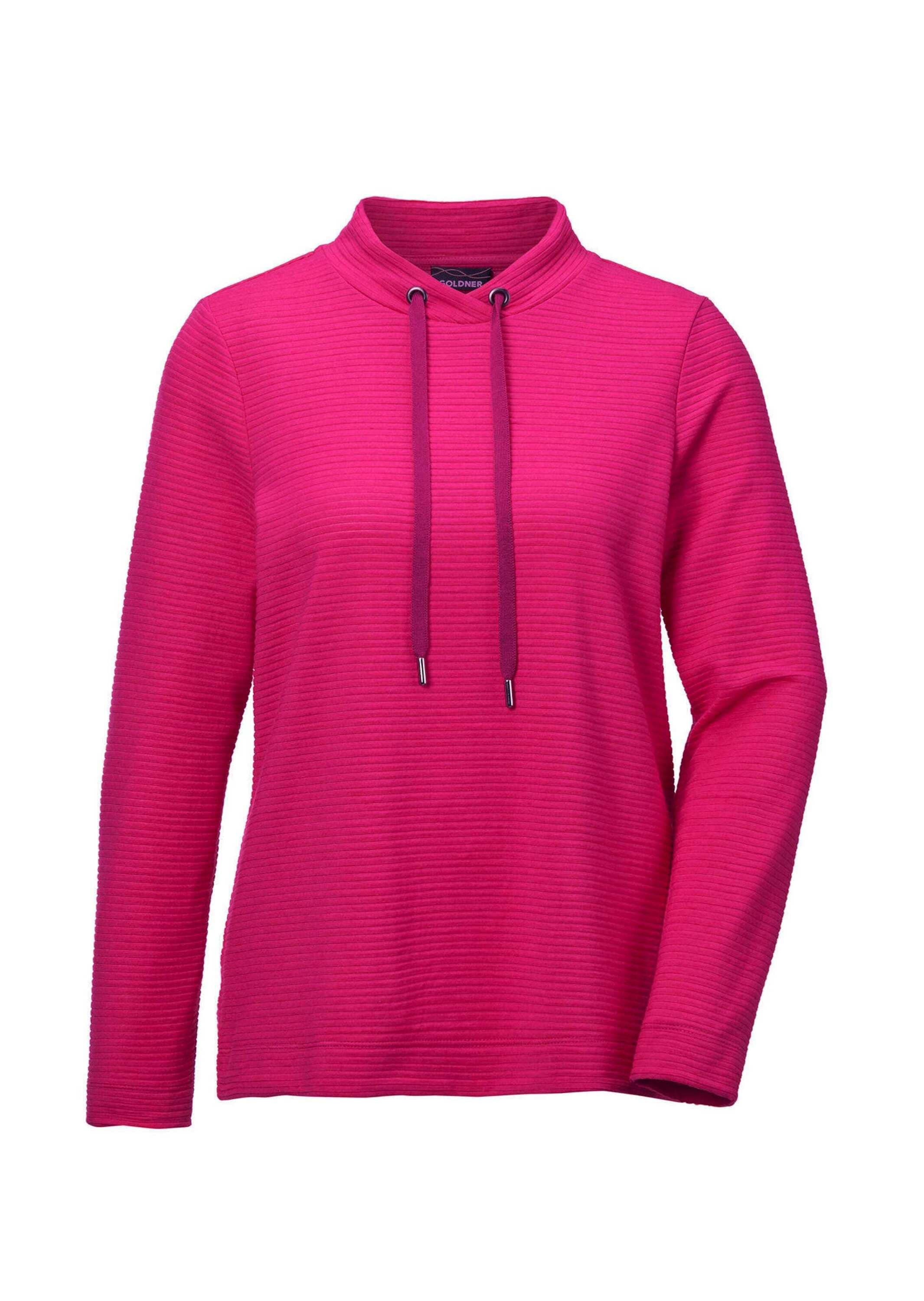 GOLDNER Kurzarmshirt "Kurzgröße Langarm Viskose-Pullover, Stehbund" Sonstige