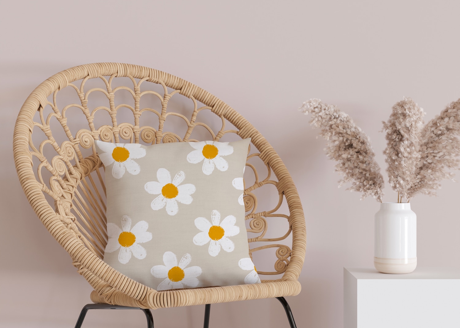 queence Dekokissen »Levke«, Kissenhülle,Gänseblümchen,Blumen,Florales Design,Naturmotiv,Zart