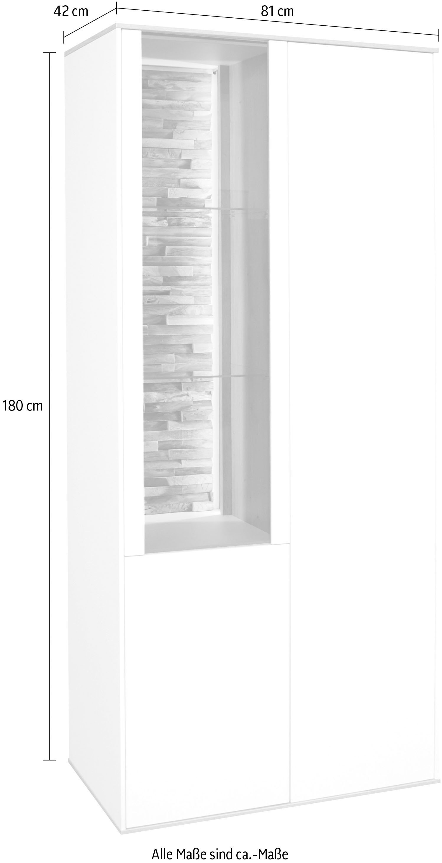 Mäusbacher Vitrine »Faro«, Faro Vitrinenschrank B 81 cm, inkl. Beleuchtung, Push to open Funktion