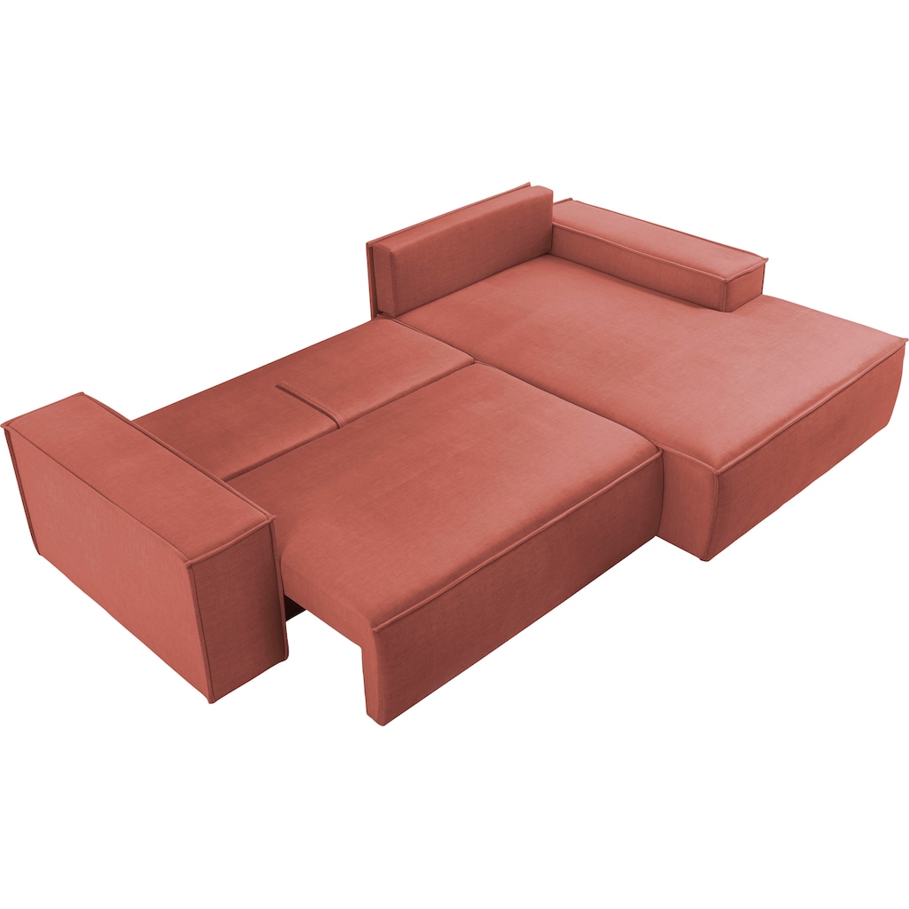 Ecksofa SHERWOOD Schlafsofa, mit Bettkasten, Cord-Bezug