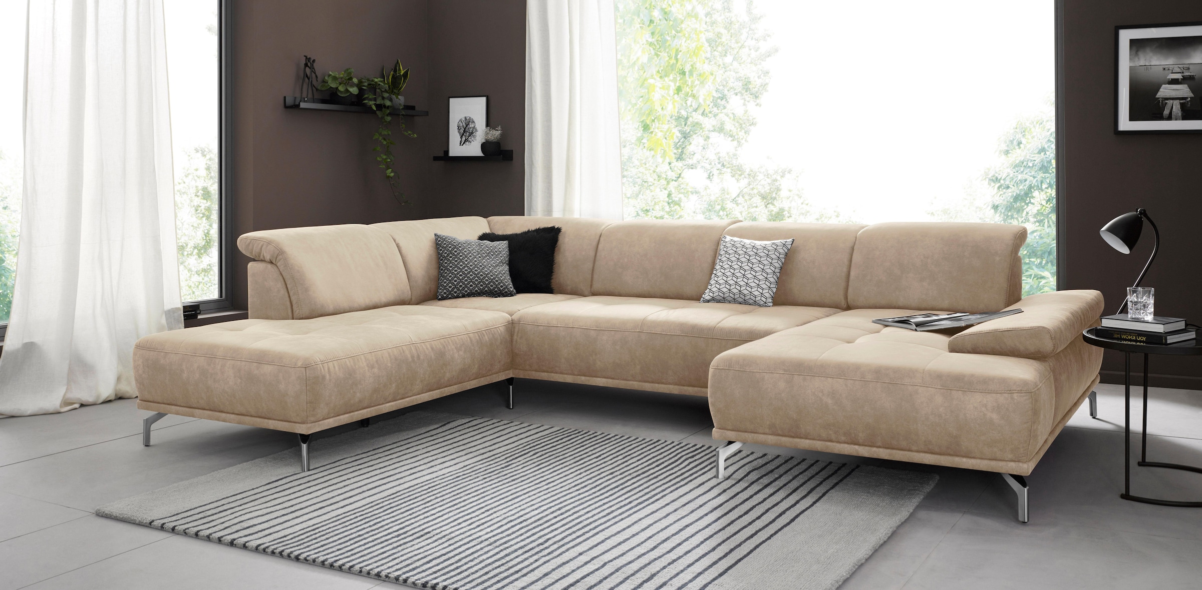 Home affaire Wohnlandschaft "Caluna" Inkl.Sitztiefenverstellung, wahlweise günstig online kaufen