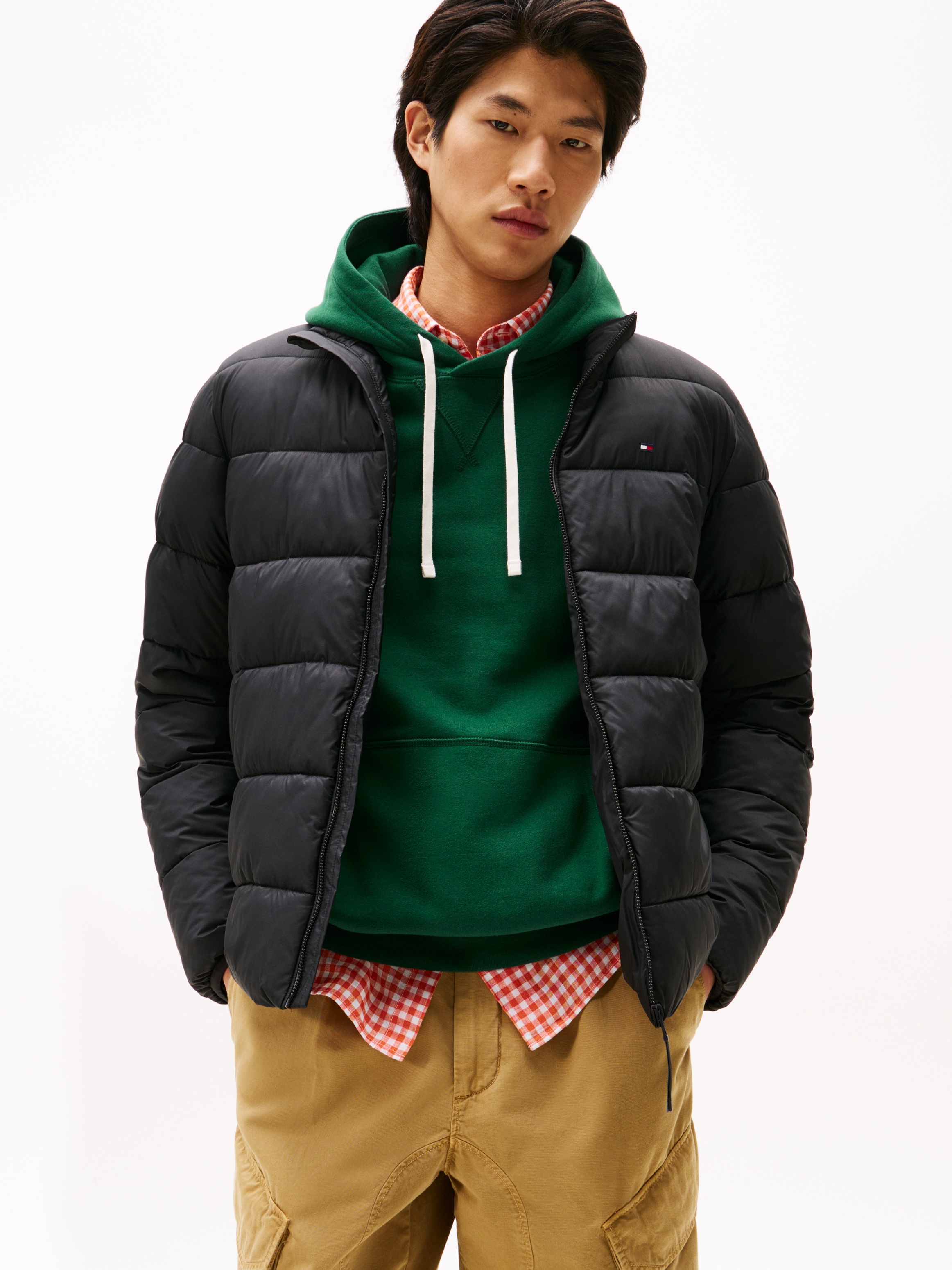 Tommy Hilfiger Steppjacke "MID WEIGHT STAND COLLAR" ohne Kapuze Winterjacke günstig online kaufen