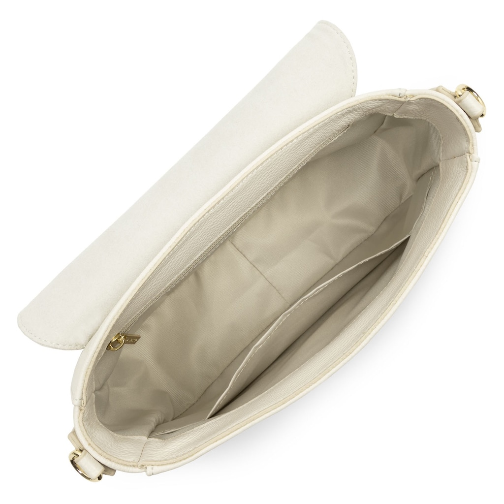 Damenmode Taschen LANCASTER Umhängetasche »Pouch Dune«, mit goldfarbenen Details ecru