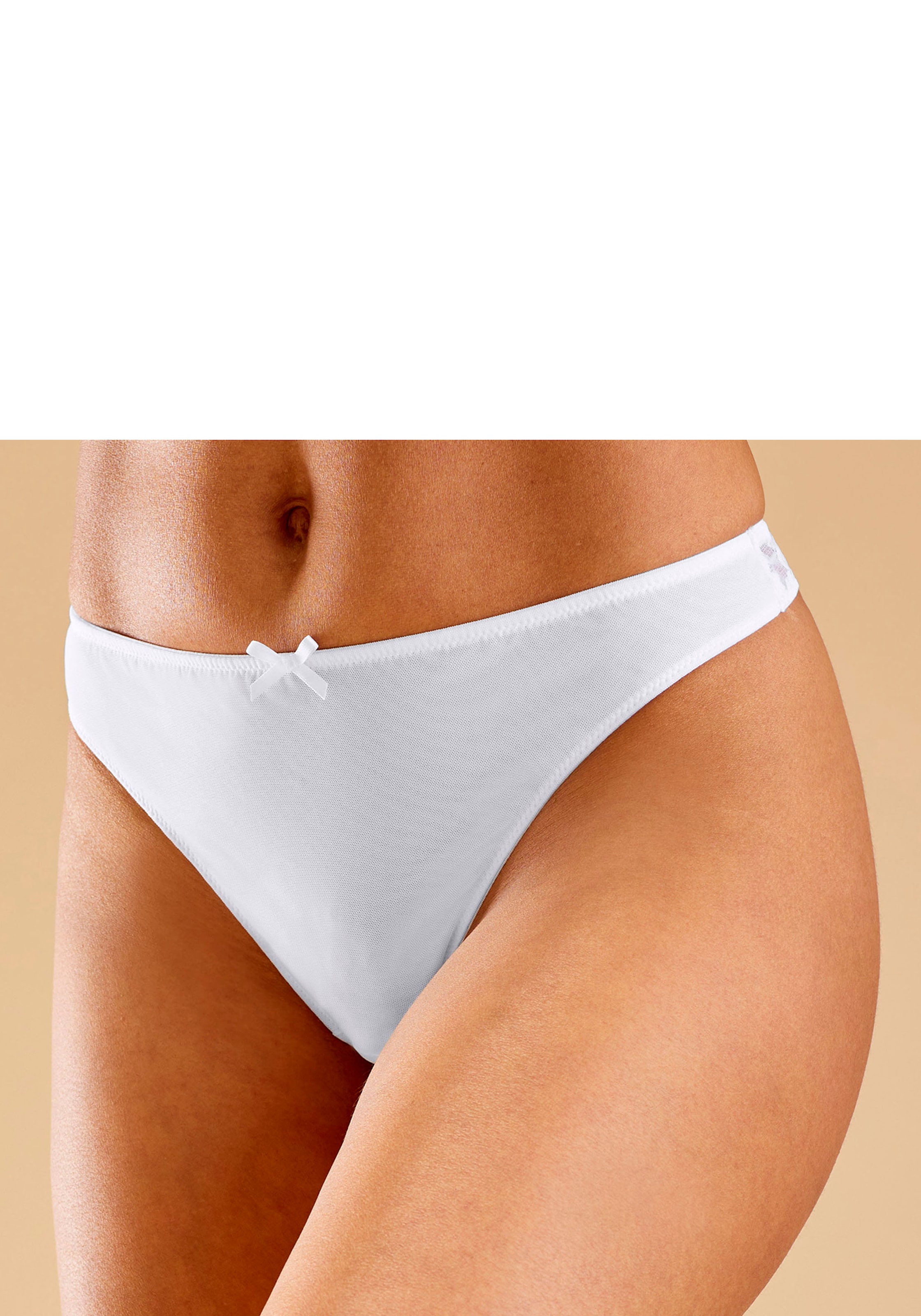 petite fleur String, (3 St.), mit Spitze hinten
