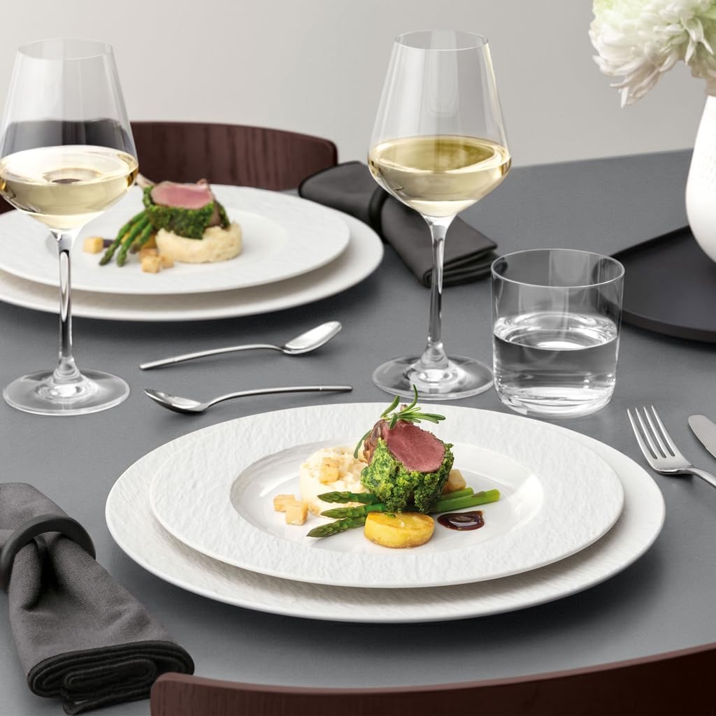 Villeroy & Boch Geschirr-Set »Basic-Set Manufacture Ice 6er Set weiß« Spülmaschinengeeignet, Mikrowellenfest