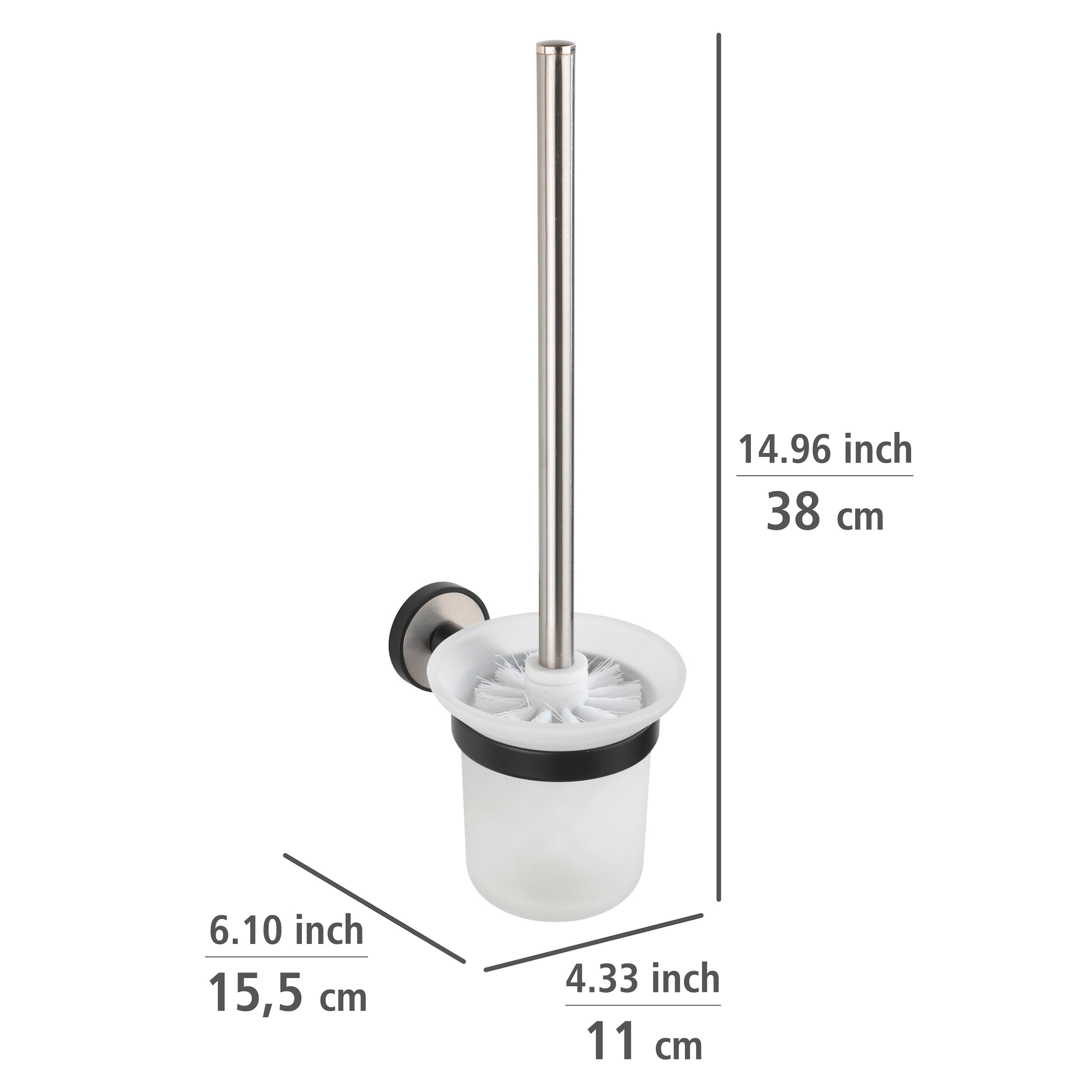 WENKO WC-Garnitur »UV-Loc® Udine«, aus Edelstahl-Glas, befestigen ohne Bohren