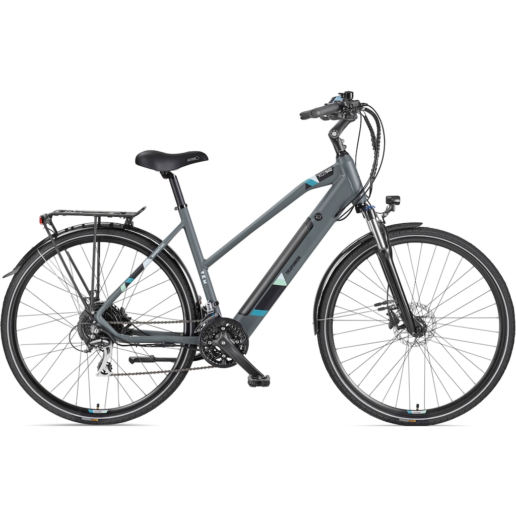 Telefunken E-Bike »Expedition XC940«, 24 Gang, Shimano, Acera, Heckmotor 250 W, (ca. 100 km Reichweite-hydraulische Scheibenbremsen-Straßenzulassung)