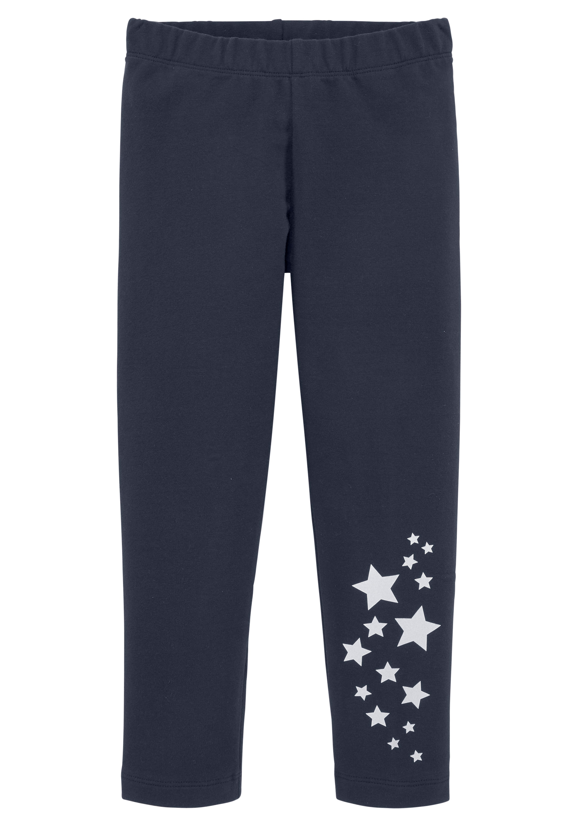 KIDSWORLD Sweatleggings »Leggings aus Sweatware für kleine Mädchen«, mit reflektierenden Sternen am Bein