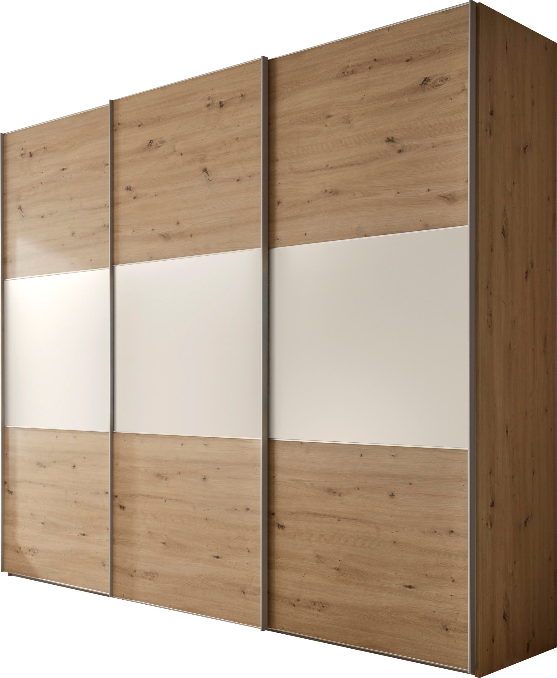 Schwebetürenschrank STAUD, B:280cm H:222cm T:68cm, weiß, Holzwerkstoff, Schränke, "Includo, Made in Germany"