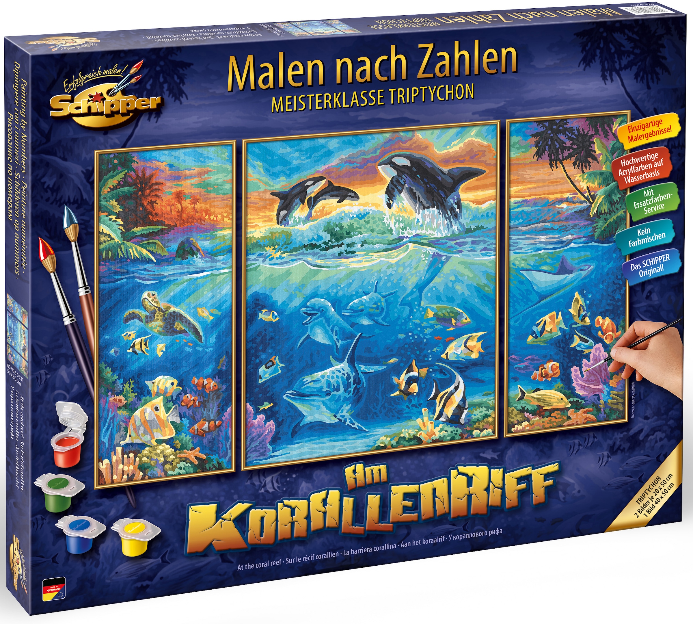 Schipper Malen nach Zahlen »Meisterklasse Triptychon - Am Korallenriff«,  Made in Germany | BAUR