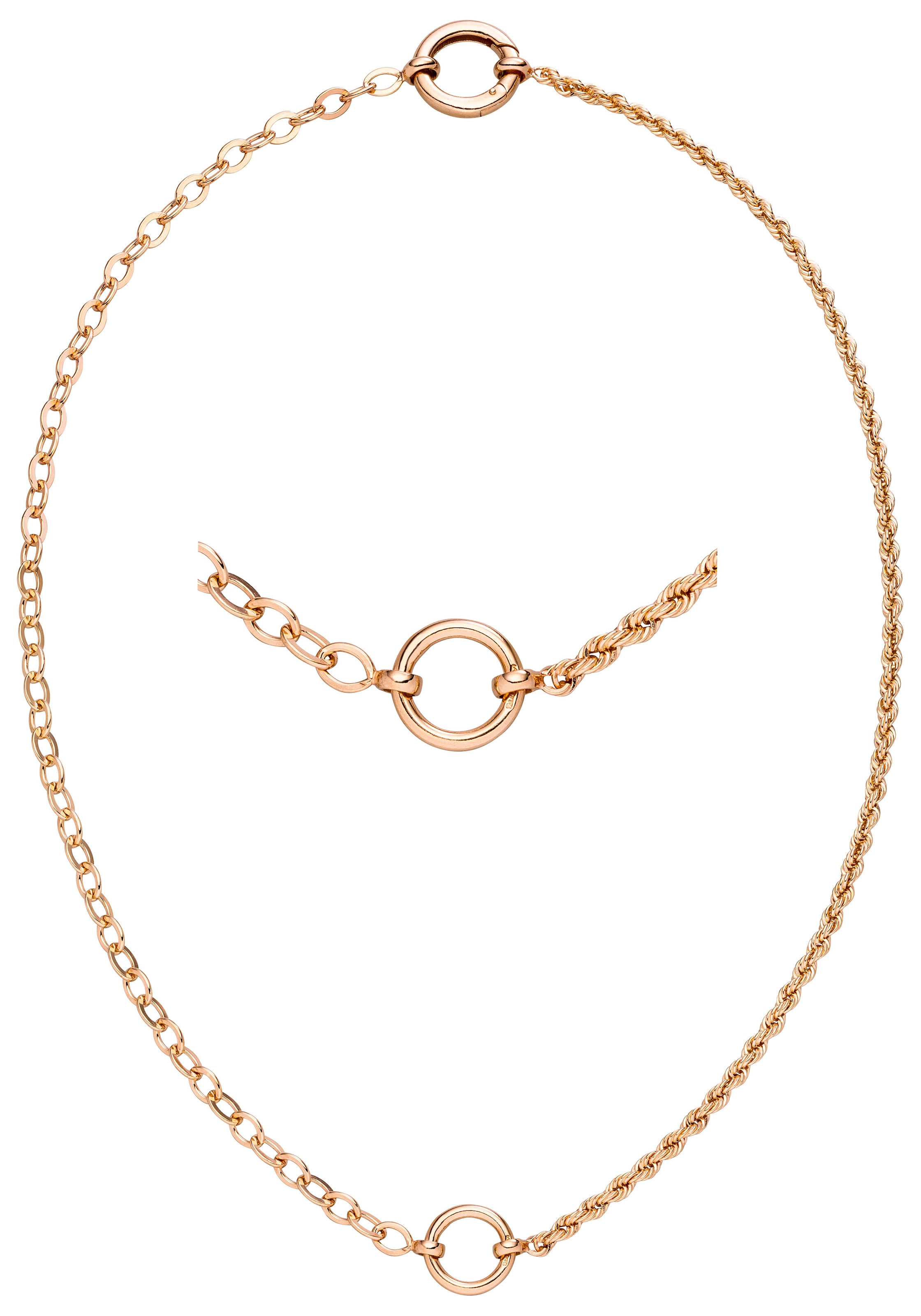 JOBO Kette ohne Anhänger 925 Silber roségold vergoldet 42 cm