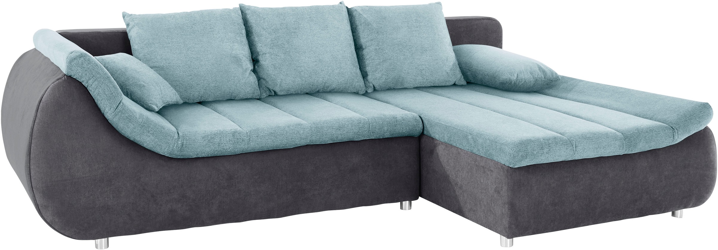INOSIGN Ecksofa »Imola, elegant und modern, aktuelle Steppung im Sitz, bequem, L-Form«, frei im Raum stellbar, wahlweise mit Bettfunktion und Bettkasten