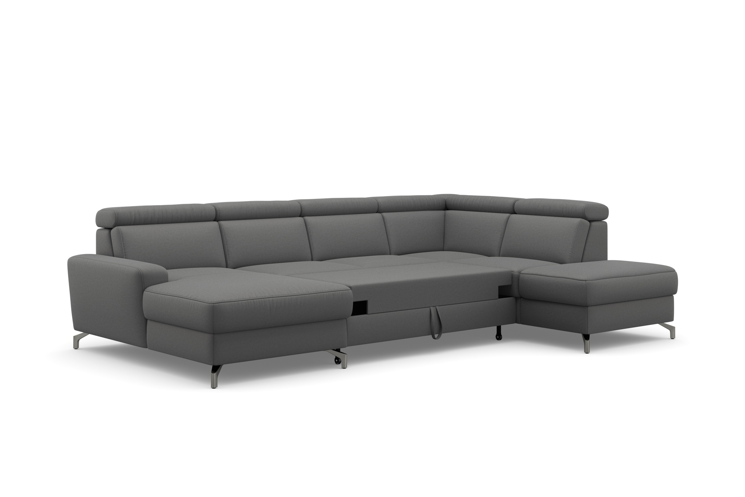 sit&more Wohnlandschaft »Scarlett U-Form«, inklusive Kopfteilverstellung, wahlweise mit Bettfunktion, Bettkasten