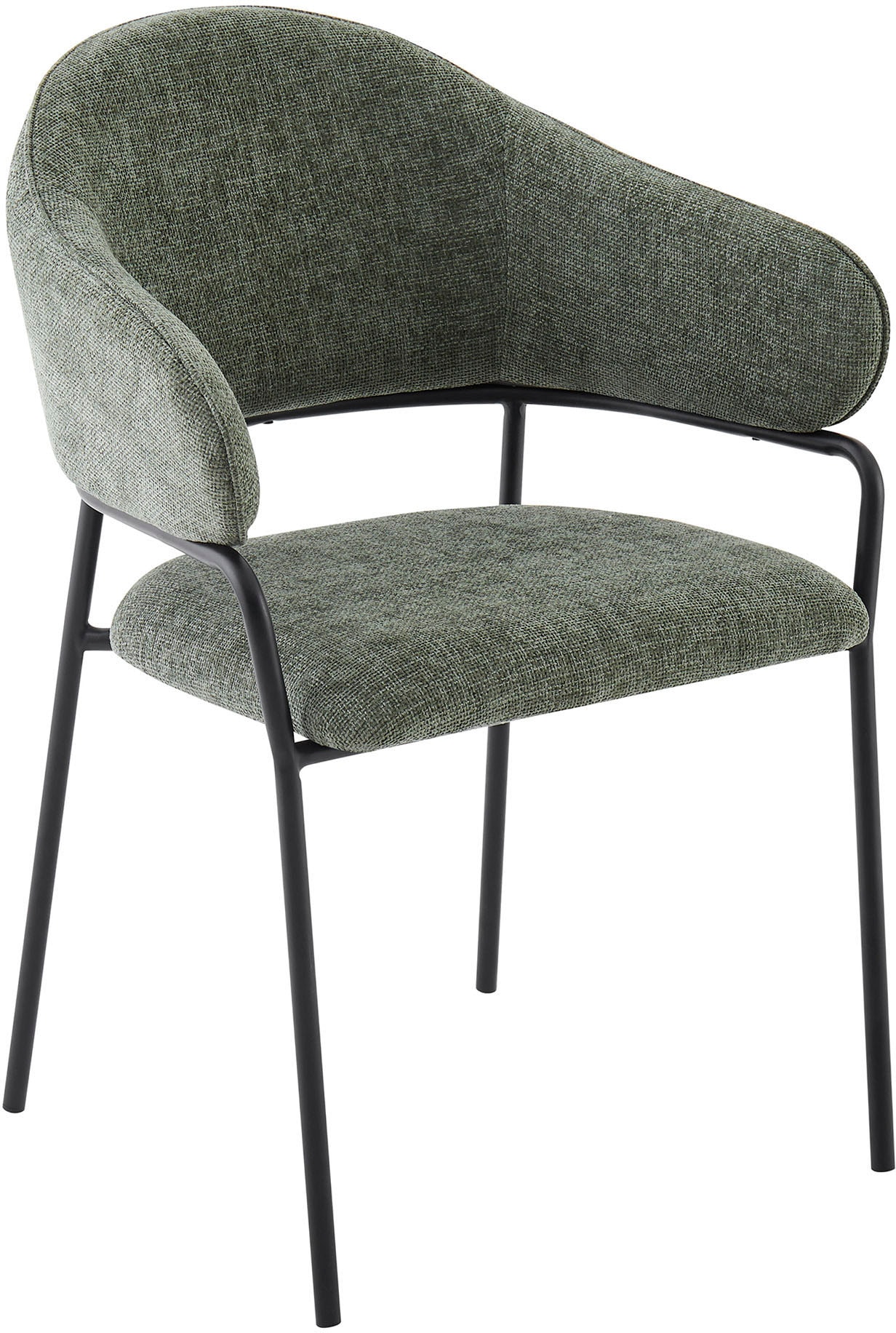 byLIVING Esszimmerstuhl »Curve«, (Set), 2 St., Webstoff, moderner Stoff Stuhl mit gemütlichem Sitzkomfort, verschiedene Farben.