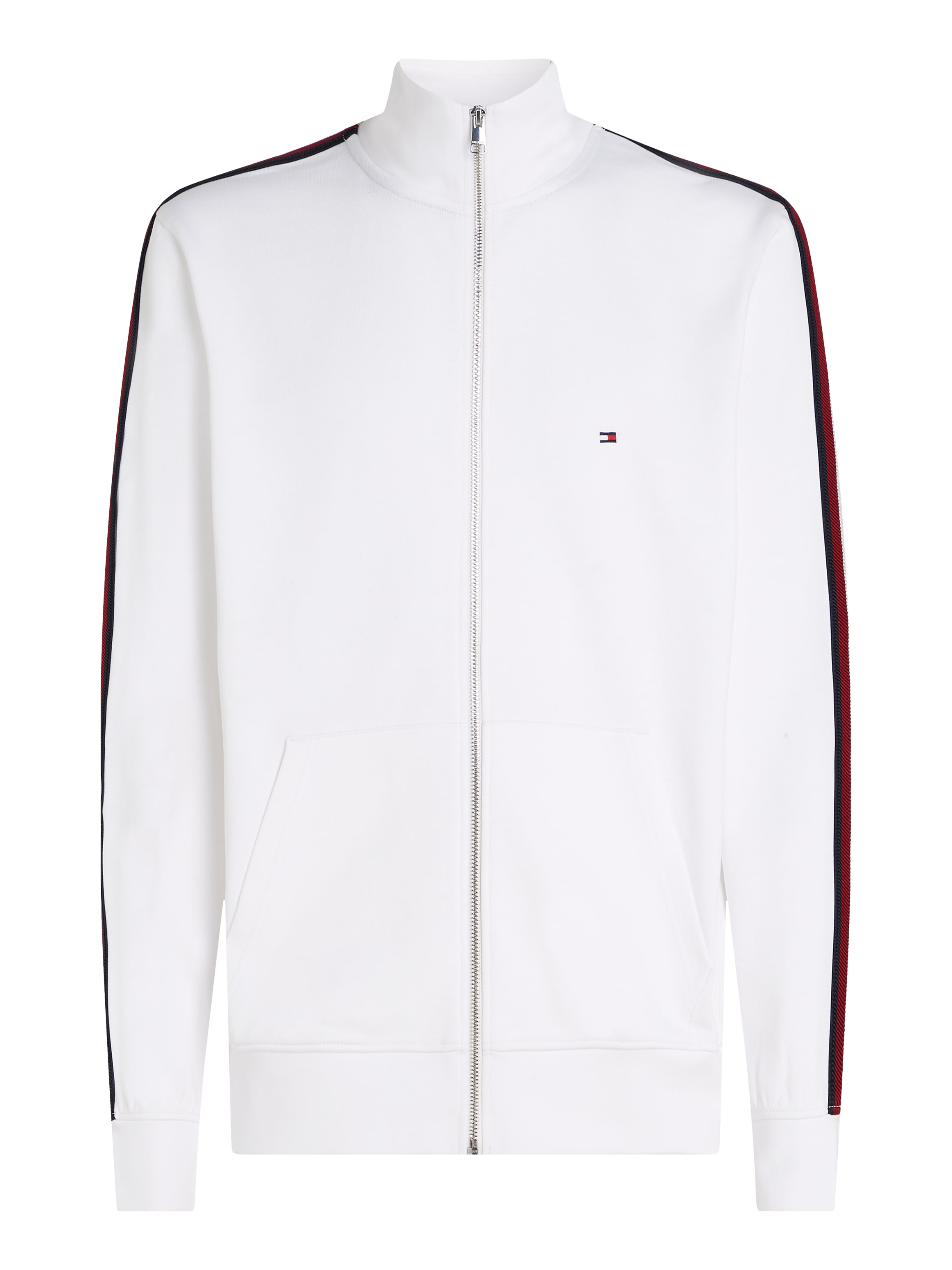 Tommy Hilfiger Sweatjacke »GLOBAL STRIPE STAND COLLAR«, mit Streifen in Tommy Farbe am Ärmel