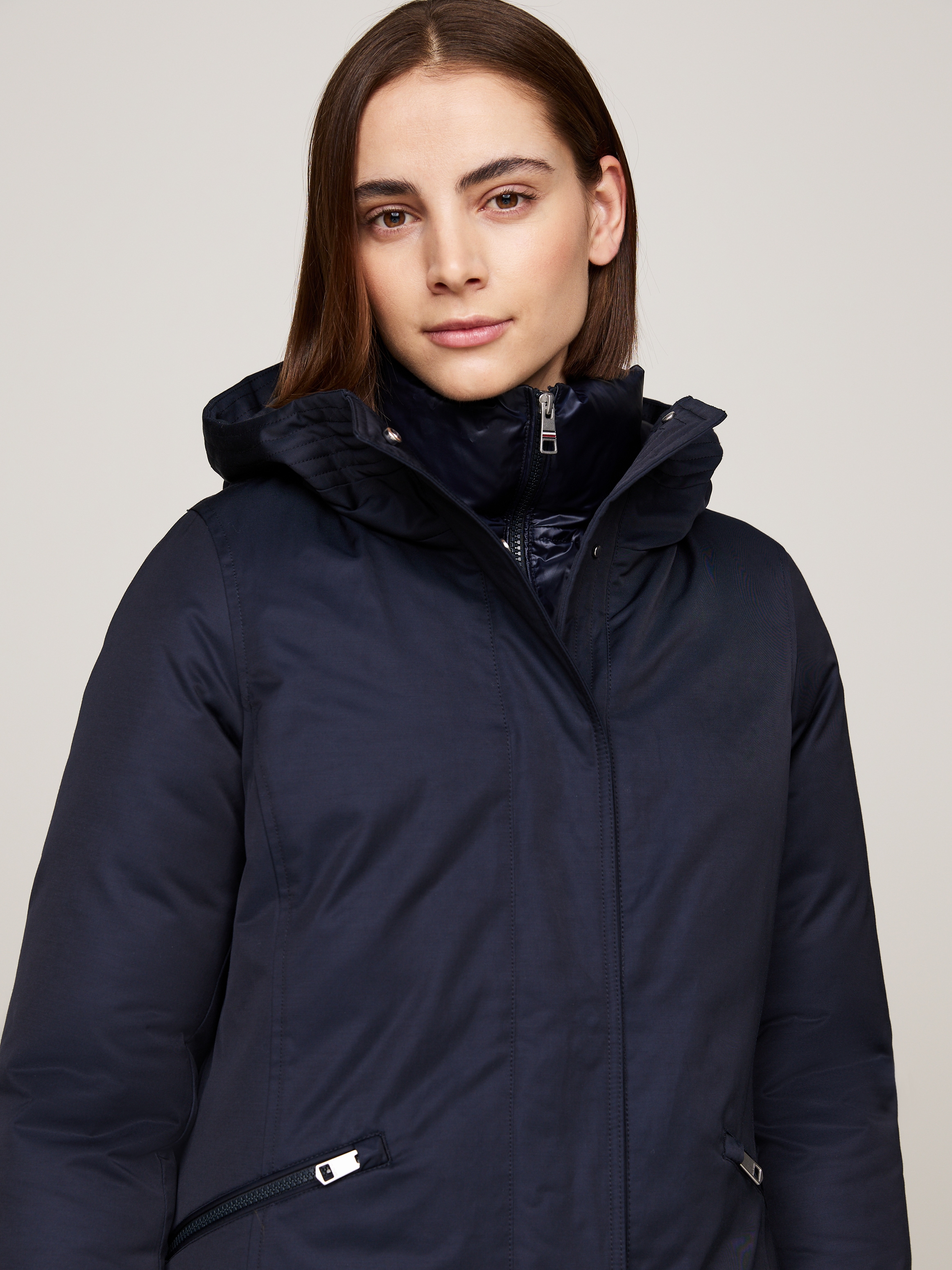 Tommy Hilfiger Parka, mit Kapuze, mit Logoprägung