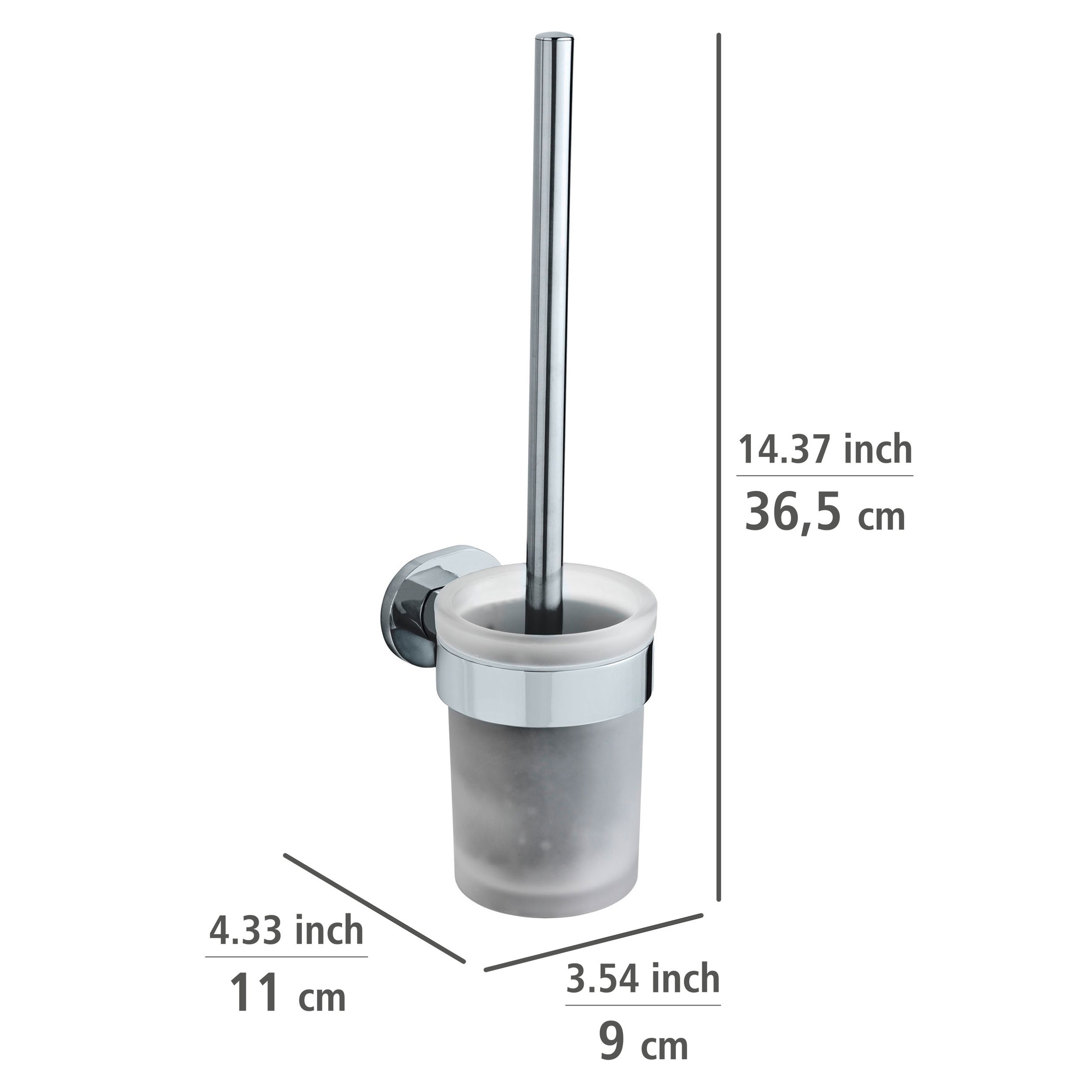 WENKO WC-Garnitur »UV-Loc® Maribor«, aus Zinkdruckguss-Glas, befestigen ohne Bohren, Bürstenkopf auswechselbar