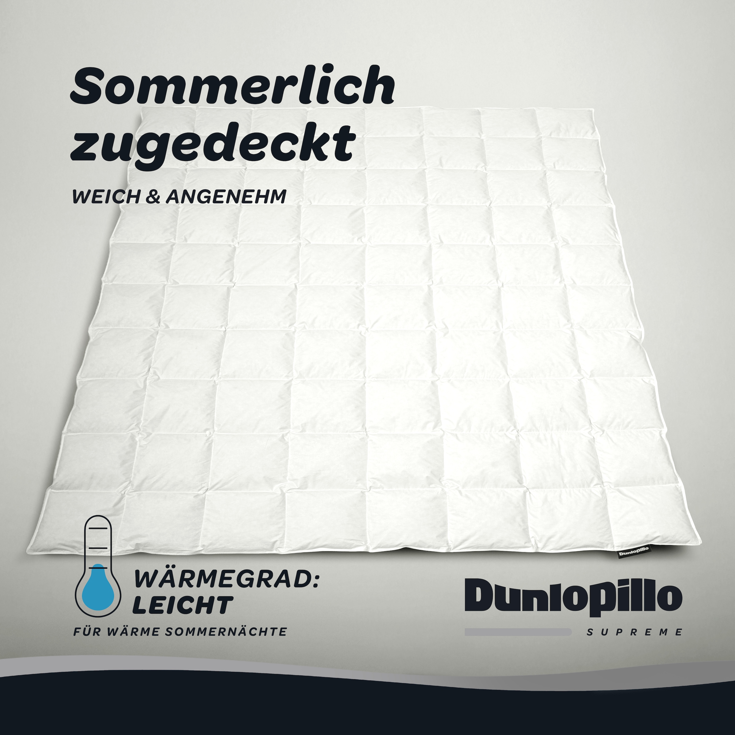 Dunlopillo Gänsedaunenbettdecke »Dunlopillo Supreme, "NEUHEIT" 135x200 & 155x220 cm« leicht Füllung 80% Gänsedaunen & 20% Gänsefedern 1 Stk. tlg. Hergestellt in Deutschland & Downpass zertifiziert
