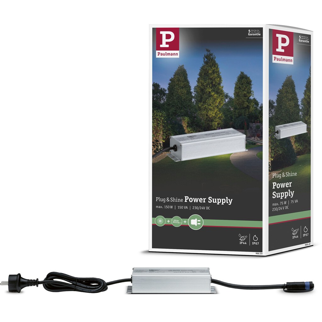 Paulmann Trafo »Outdoor Plug & Shine Power Supply Silber Alu«, (Packung, 1 St.)