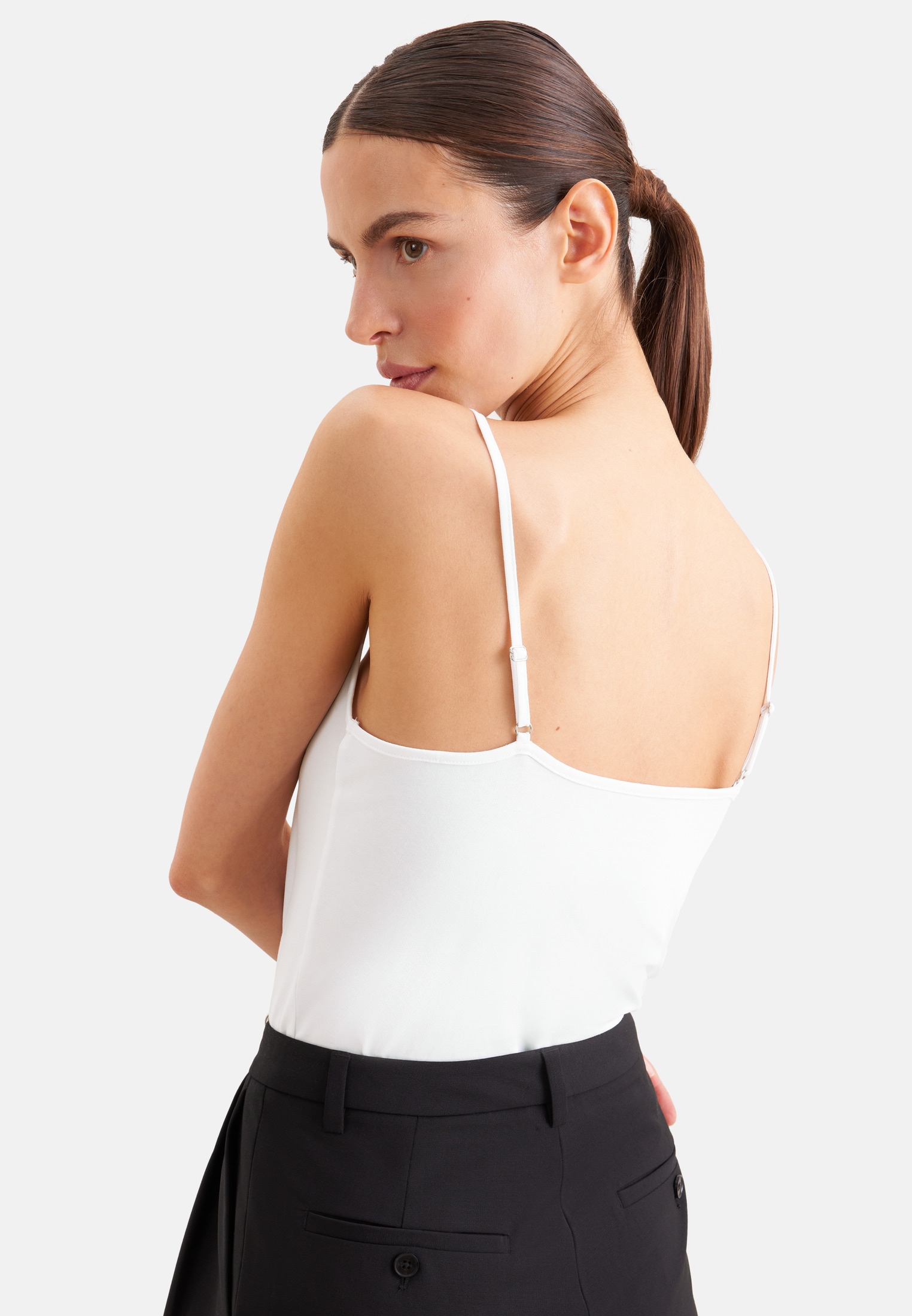 seidensticker Trägertop »Schwarze Rose« Ohne Arm V-Neck Uni