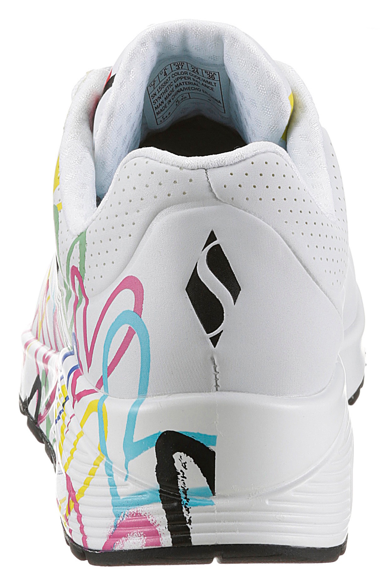 Thumbnail - Skechers Wedgesneaker "UNO-SPREAD THE LOVE", Freizeitschuh, Halbschuh, Schnürschuh mit coolem Graffiti-Print