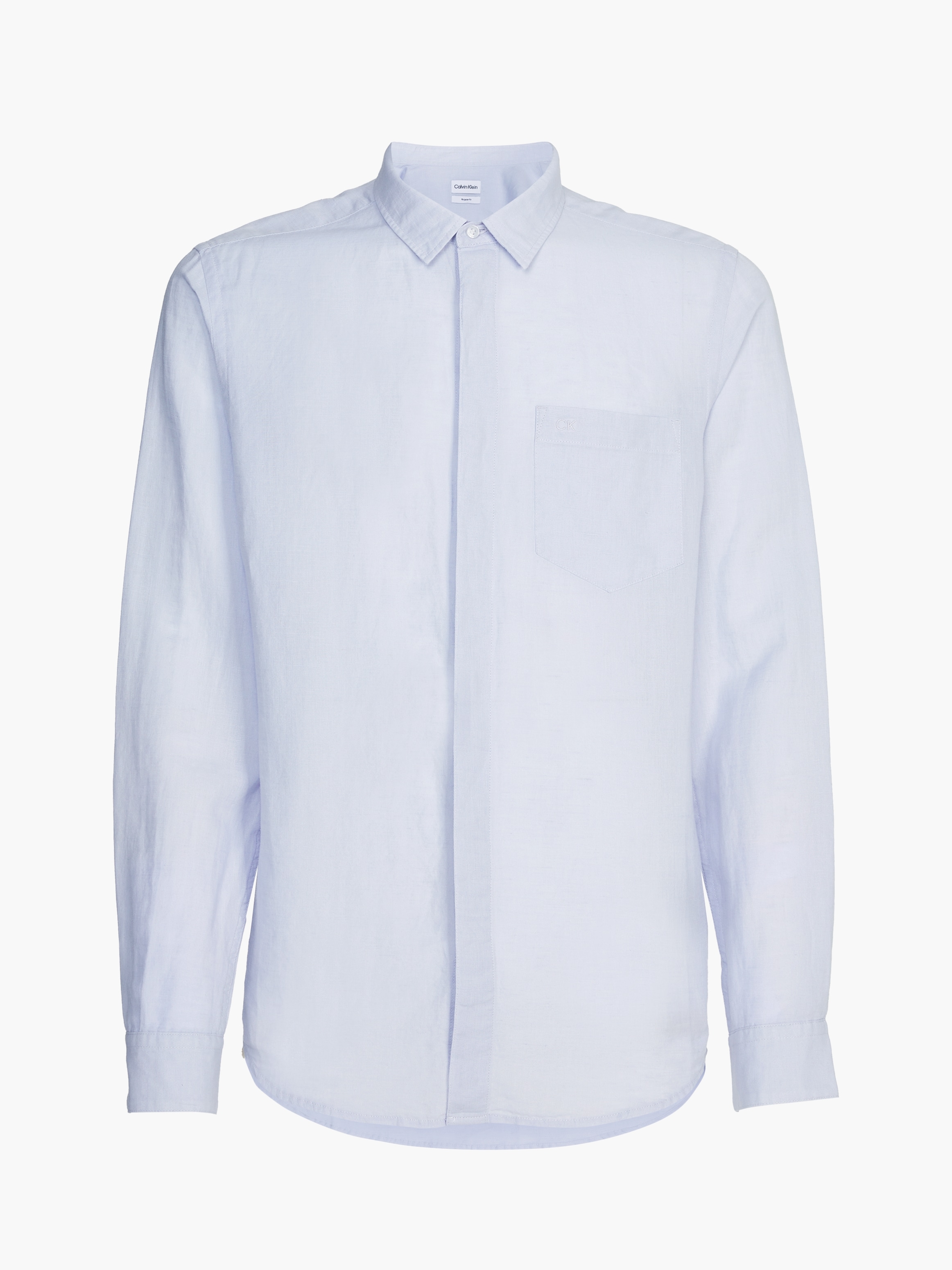 Calvin Klein Langarmhemd »COTTON LINEN CHEST POCKET«