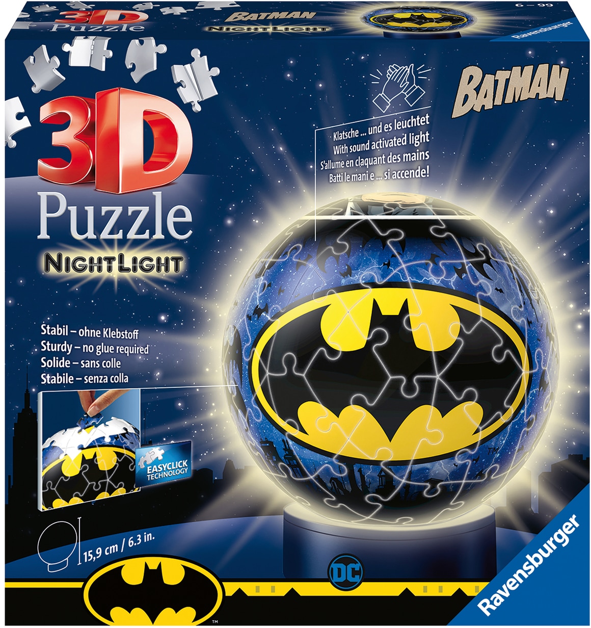 Puzzleball »Nachtlicht Batman«, mit Leuchtsockel inkl. LEDs; FSC® - schützt Wald -...