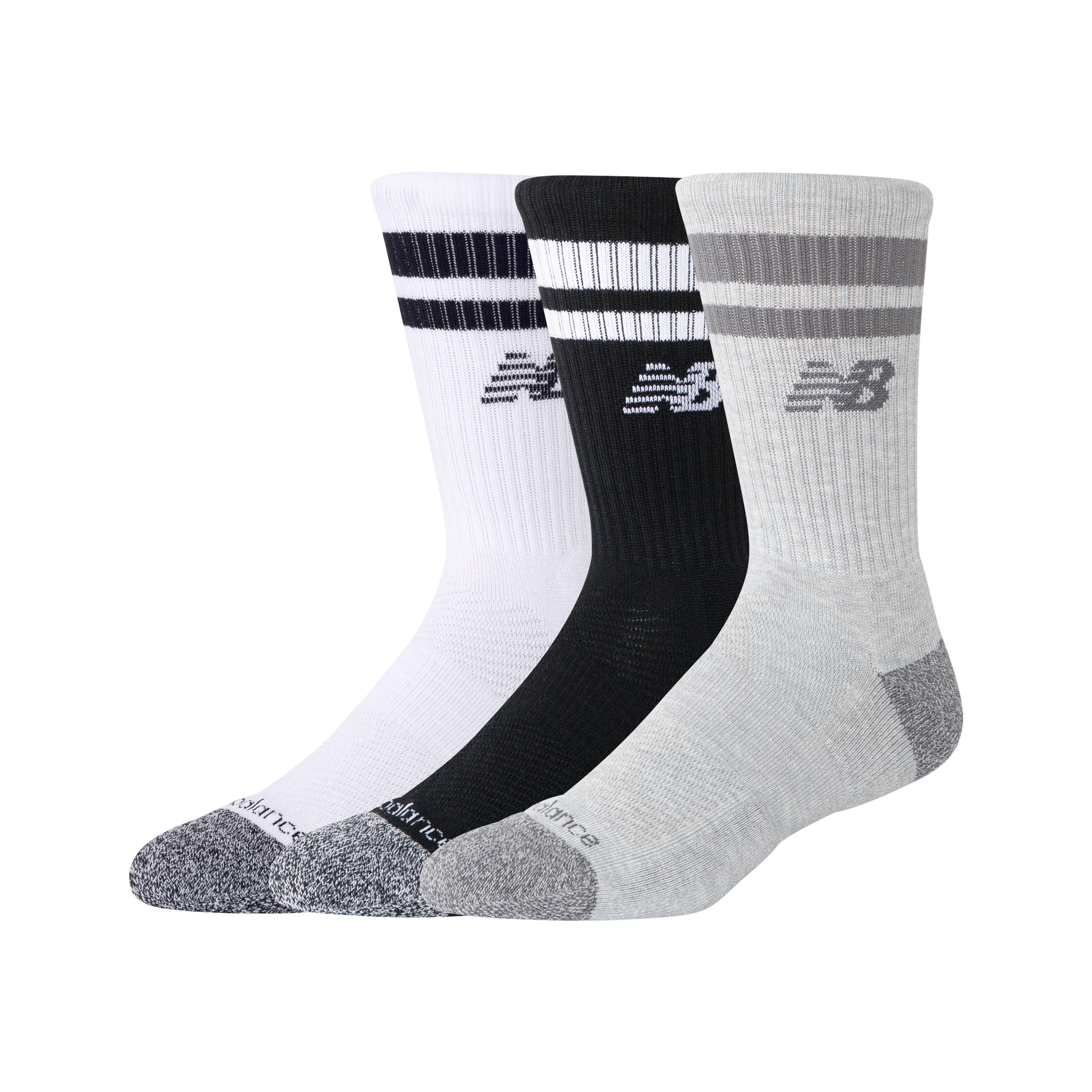 New Balance Sportsocken 3 Paar tlg. 3er Pack, geripptes Design, leichtes Material, bequemer Stoff
