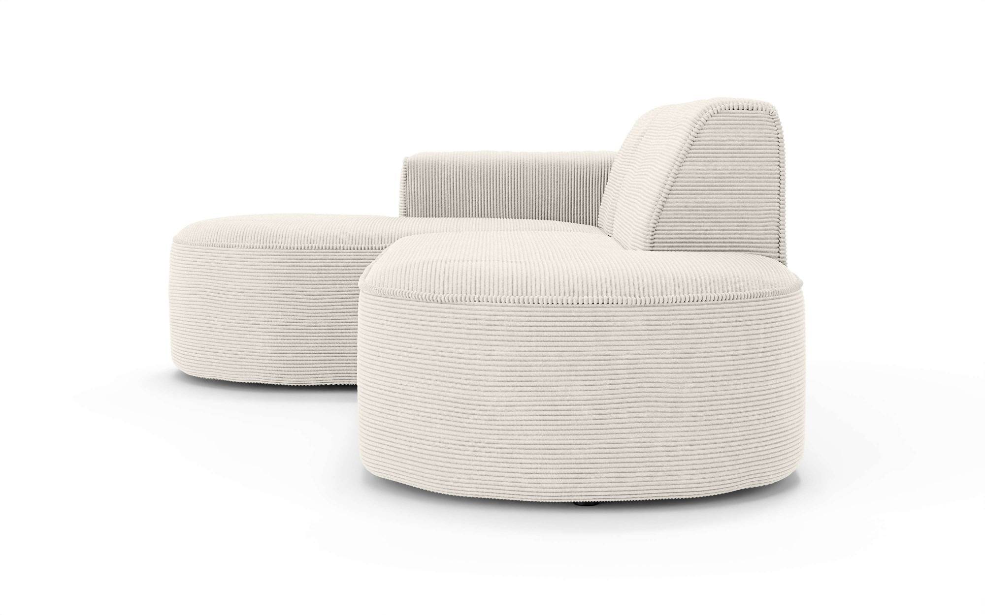OTTO home Ecksofa »ADELLA Design-Sofa mit Recamiere rechts/links, 248/159/76 cm«, L-Form mit Wellenunterfederung, runde Form, auch in Cord