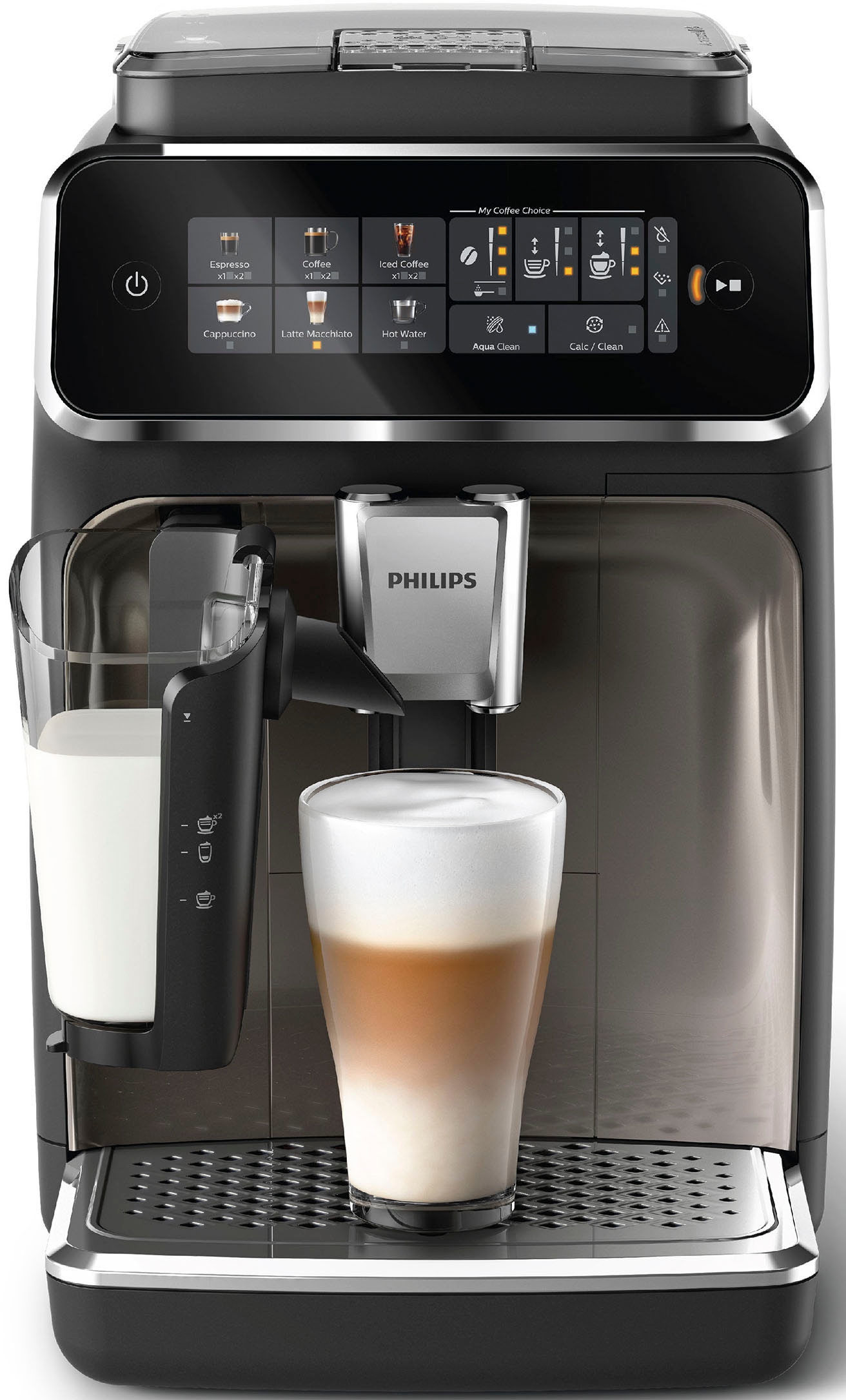 Philips Kaffeevollautomat »EP3347/90 3300 Series, 6 Getränke (heiß oder eisgekühlt),« 6 Kaffeespezialitäten, mit LatteGo-Milchsystem, Schwarz verchromt