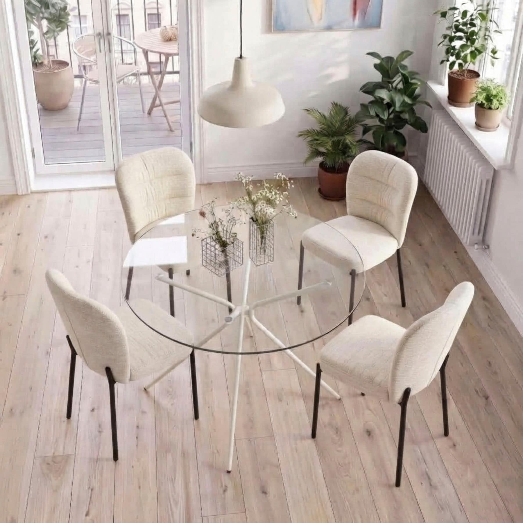 OTTO home Esstisch »Silvi, TOPSELLER!« Esstisch, Glastisch, Küchentisch, OTTOs Choice, rund, Ø110 cm, Metallgestell