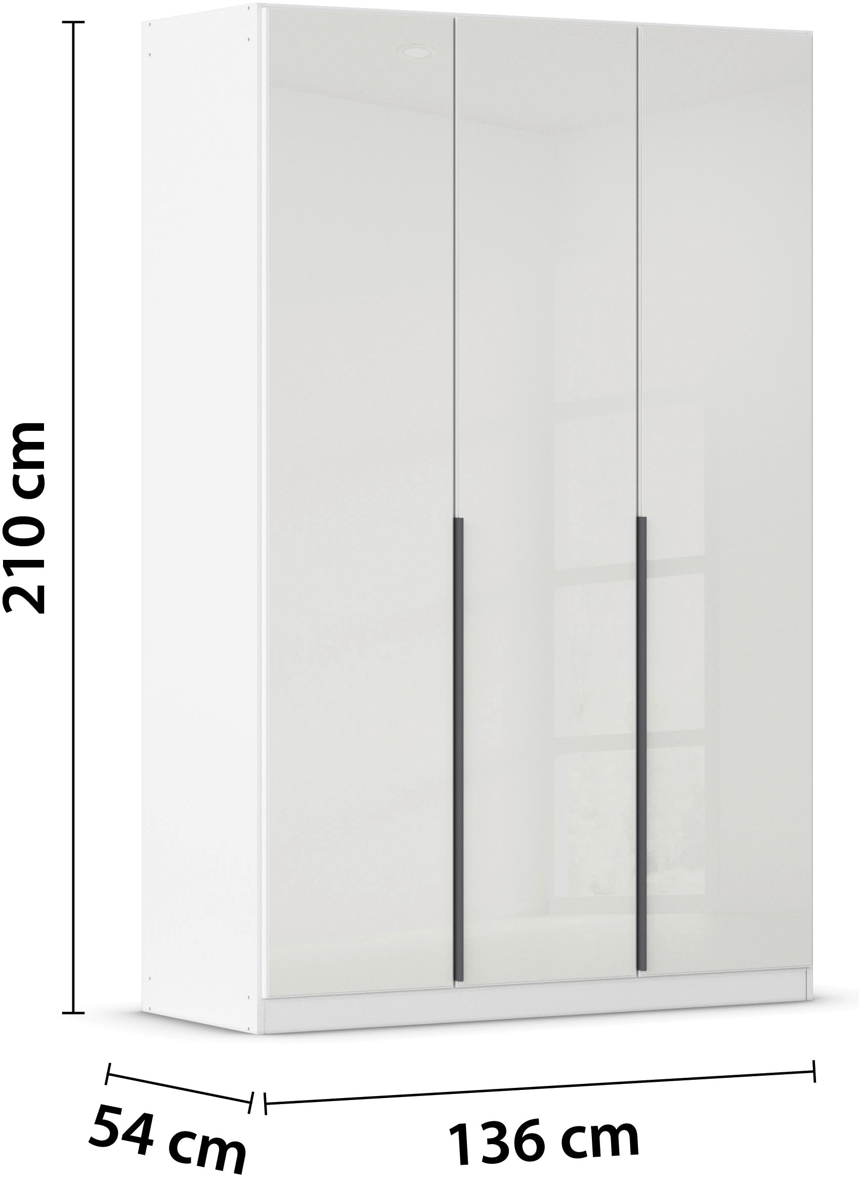 rauch Drehtürenschrank »Kleiderschrank Kleiderschränke Schrank Garderobe AGORDO mit Glasfront«, (in zwei Griff-Farben), durchdachte Innenausstattung, in 6 Breiten und 2 Höhen MADE IN GERMANY